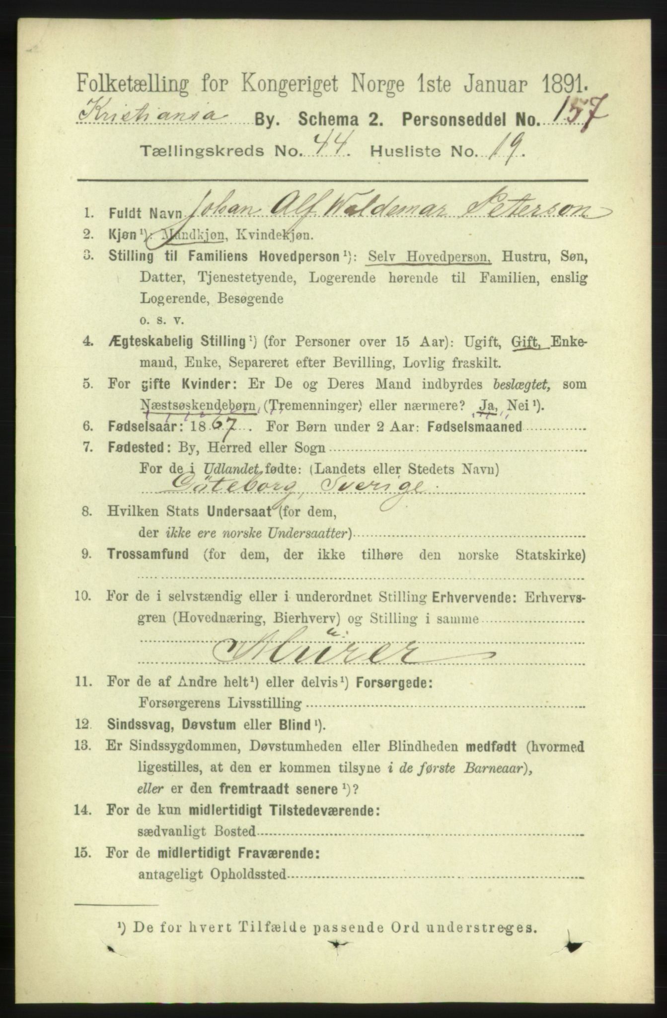 RA, 1891 census for 0301 Kristiania, 1891, p. 27479