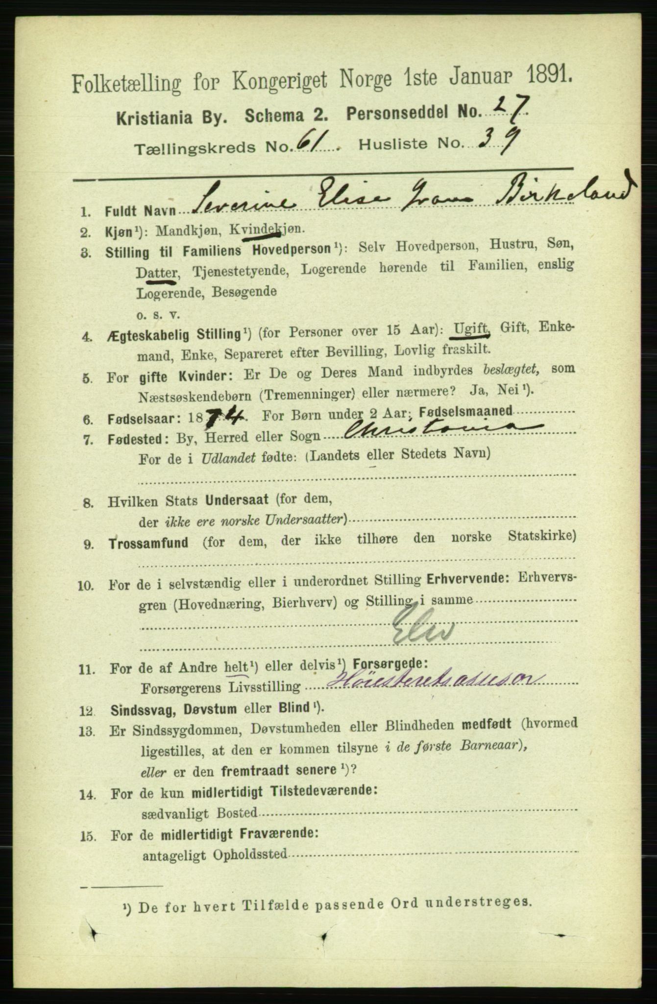 RA, 1891 census for 0301 Kristiania, 1891, p. 32928