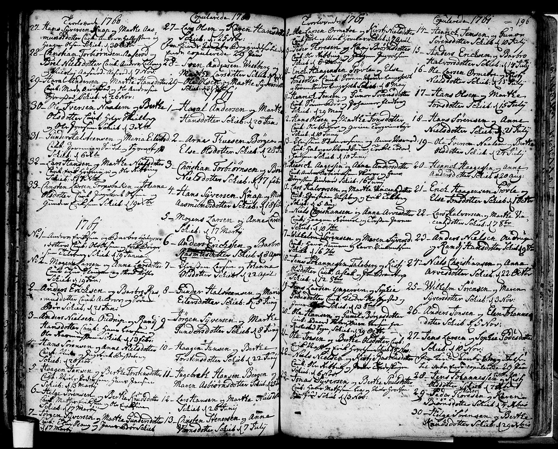 Skjeberg prestekontor Kirkebøker, SAO/A-10923/F/Fa/L0002: Parish register (official) no. I 2, 1726-1791, p. 196