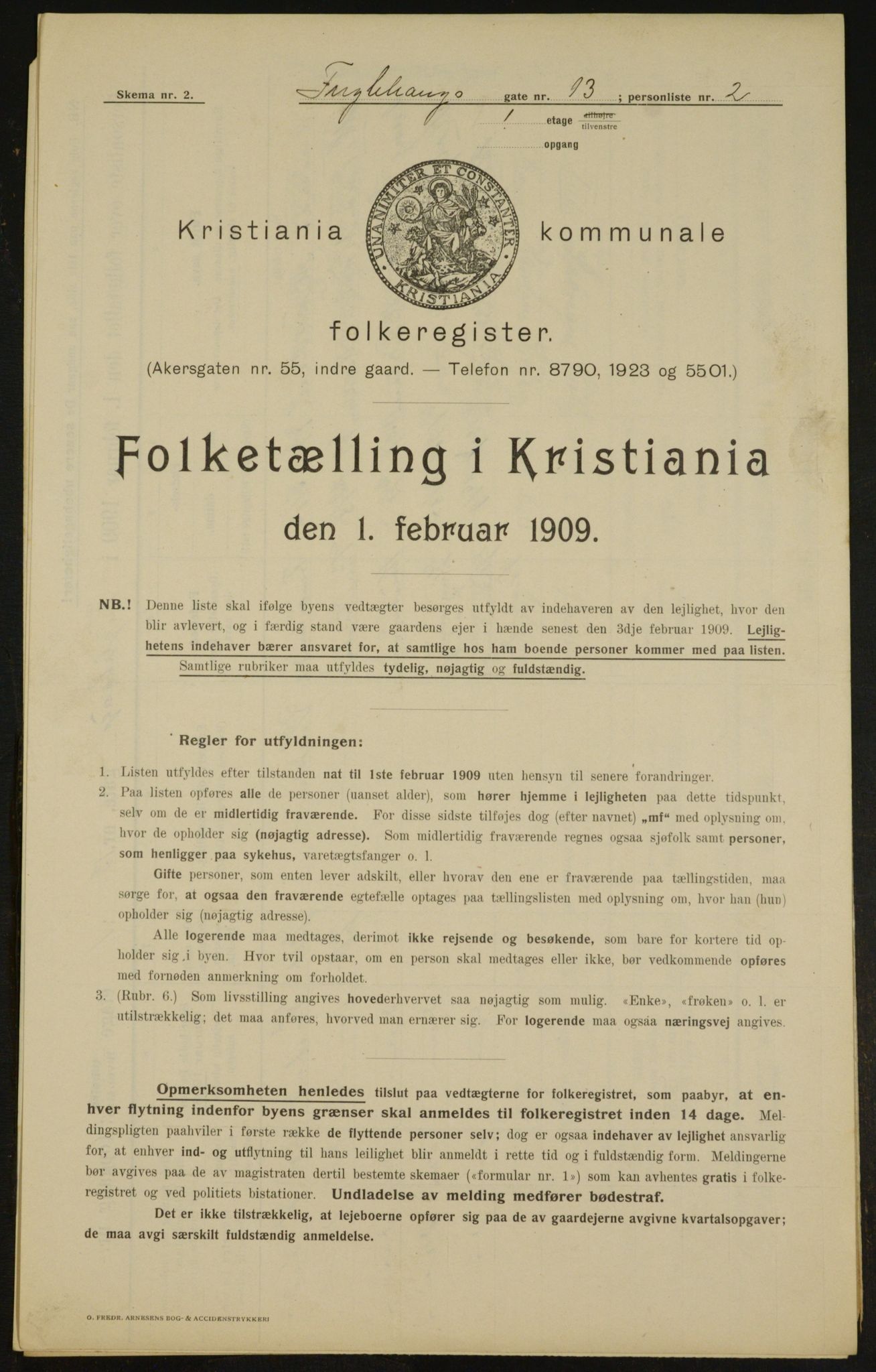 OBA, Municipal Census 1909 for Kristiania, 1909, p. 25916