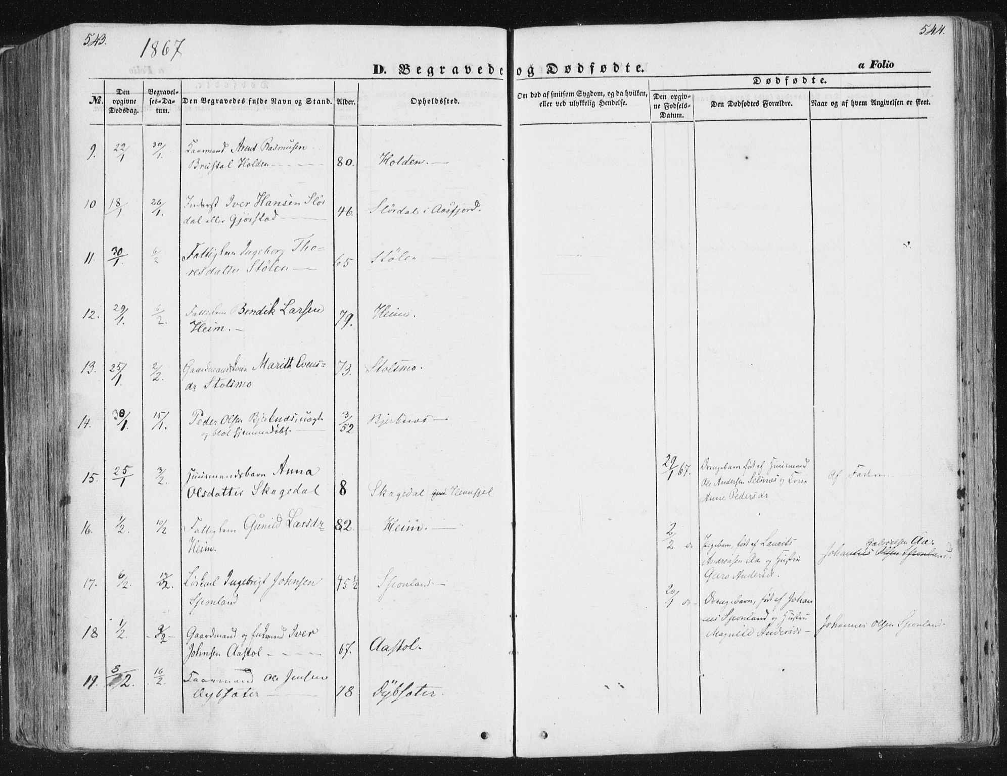 Ministerialprotokoller, klokkerbøker og fødselsregistre - Sør-Trøndelag, AV/SAT-A-1456/630/L0494: Parish register (official) no. 630A07, 1852-1868, p. 543-544