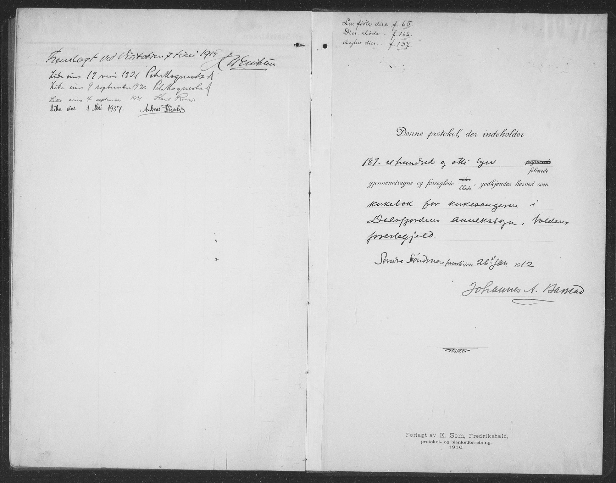 Ministerialprotokoller, klokkerbøker og fødselsregistre - Møre og Romsdal, SAT/A-1454/512/L0169: Parish register (copy) no. 512C01, 1910-1935
