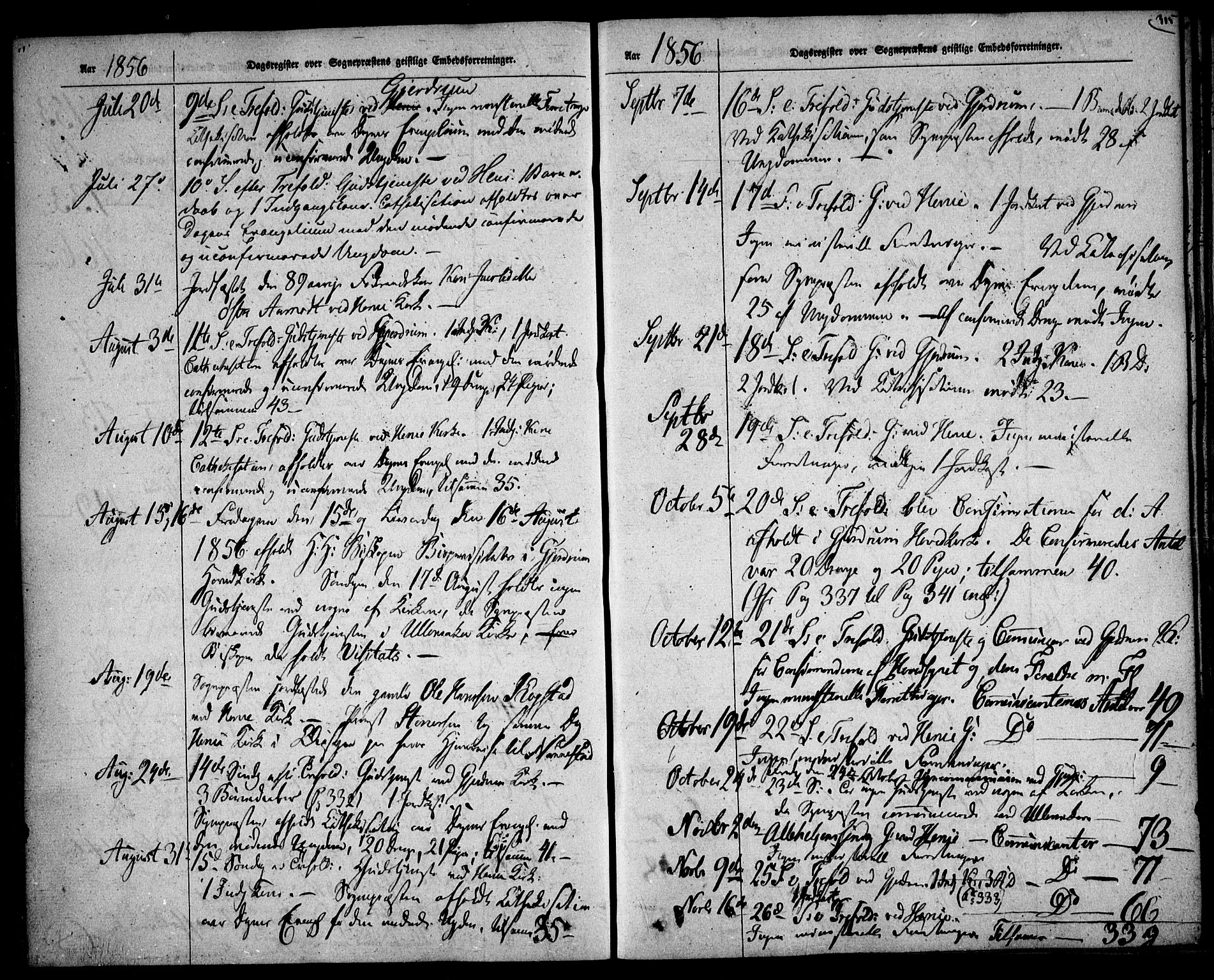 Gjerdrum prestekontor Kirkebøker, AV/SAO-A-10412b/F/Fa/L0006: Parish register (official) no. I 6, 1845-1856, p. 315