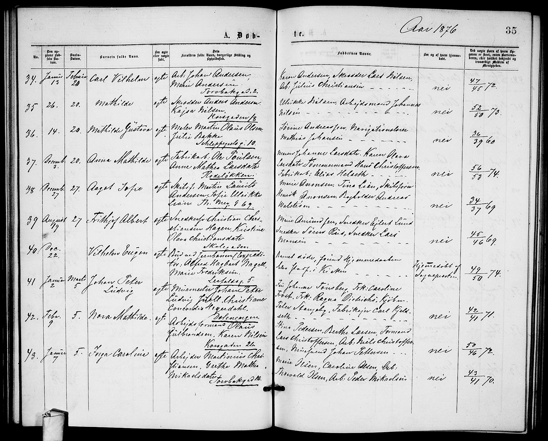 Paulus prestekontor Kirkebøker, AV/SAO-A-10871/G/Ga/L0001: Parish register (copy) no. 1, 1875-1878, p. 35