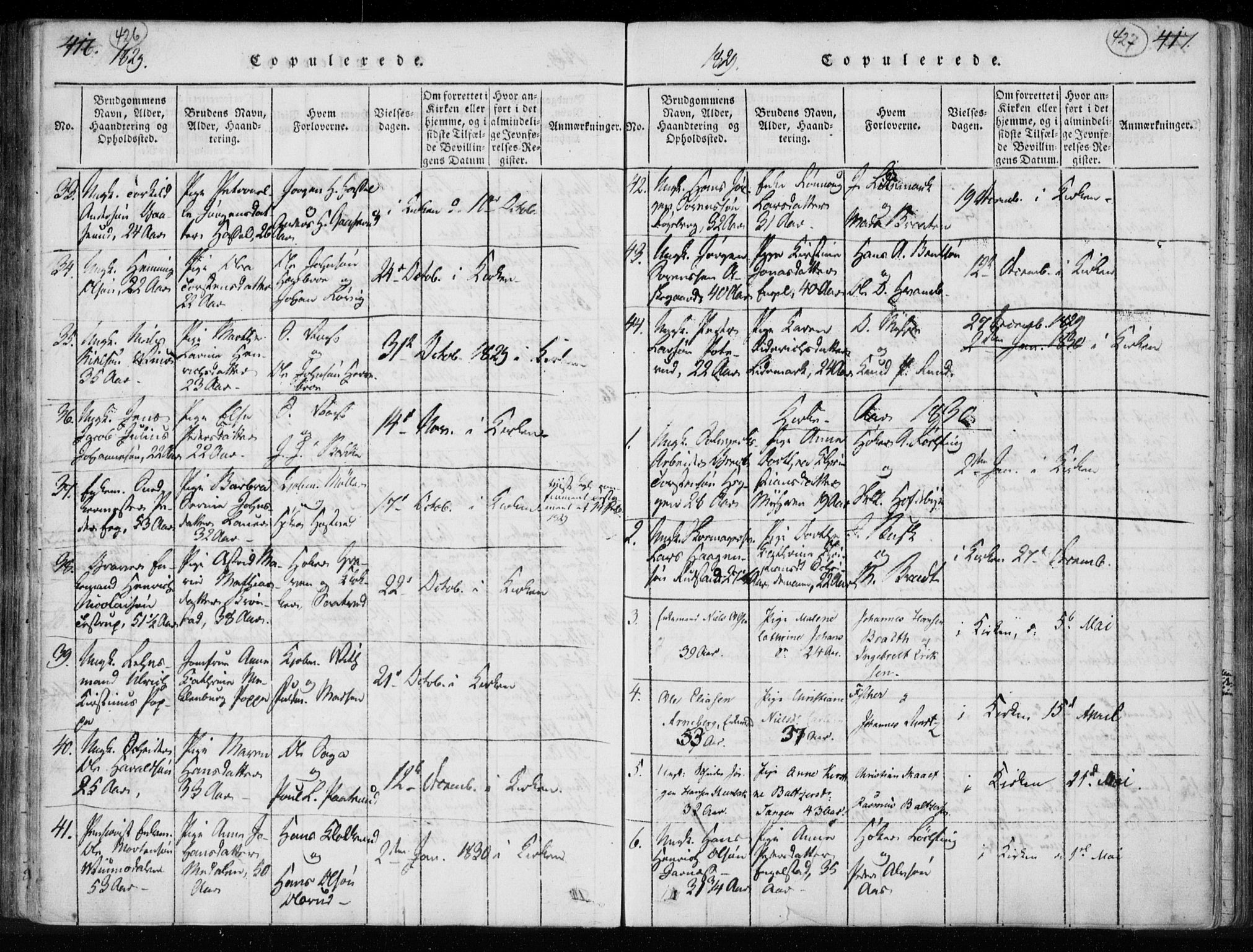 Kongsberg kirkebøker, SAKO/A-22/F/Fa/L0008: Parish register (official) no. I 8, 1816-1839, p. 426-427