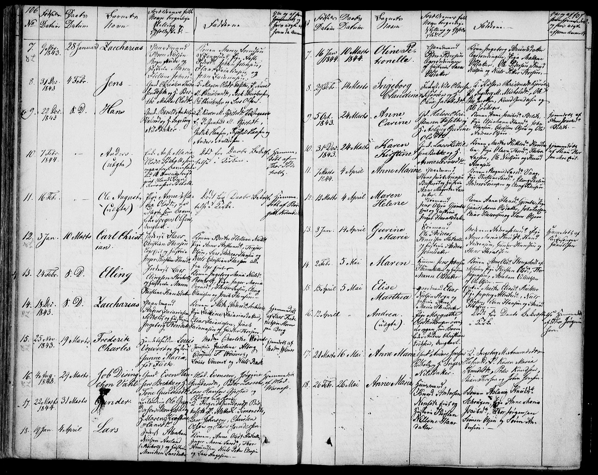 Bamble kirkebøker, AV/SAKO-A-253/F/Fa/L0004: Parish register (official) no. I 4, 1834-1853, p. 106-107