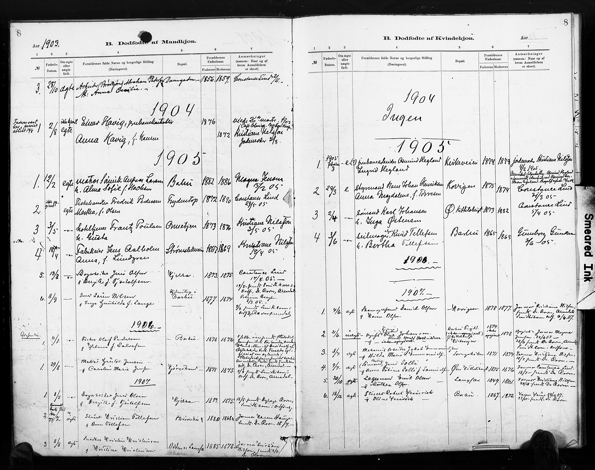 Barbu sokneprestkontor, SAK/1111-0003/F/Fa/L0004: Parish register (official) no. A 4, 1883-1909, p. 8