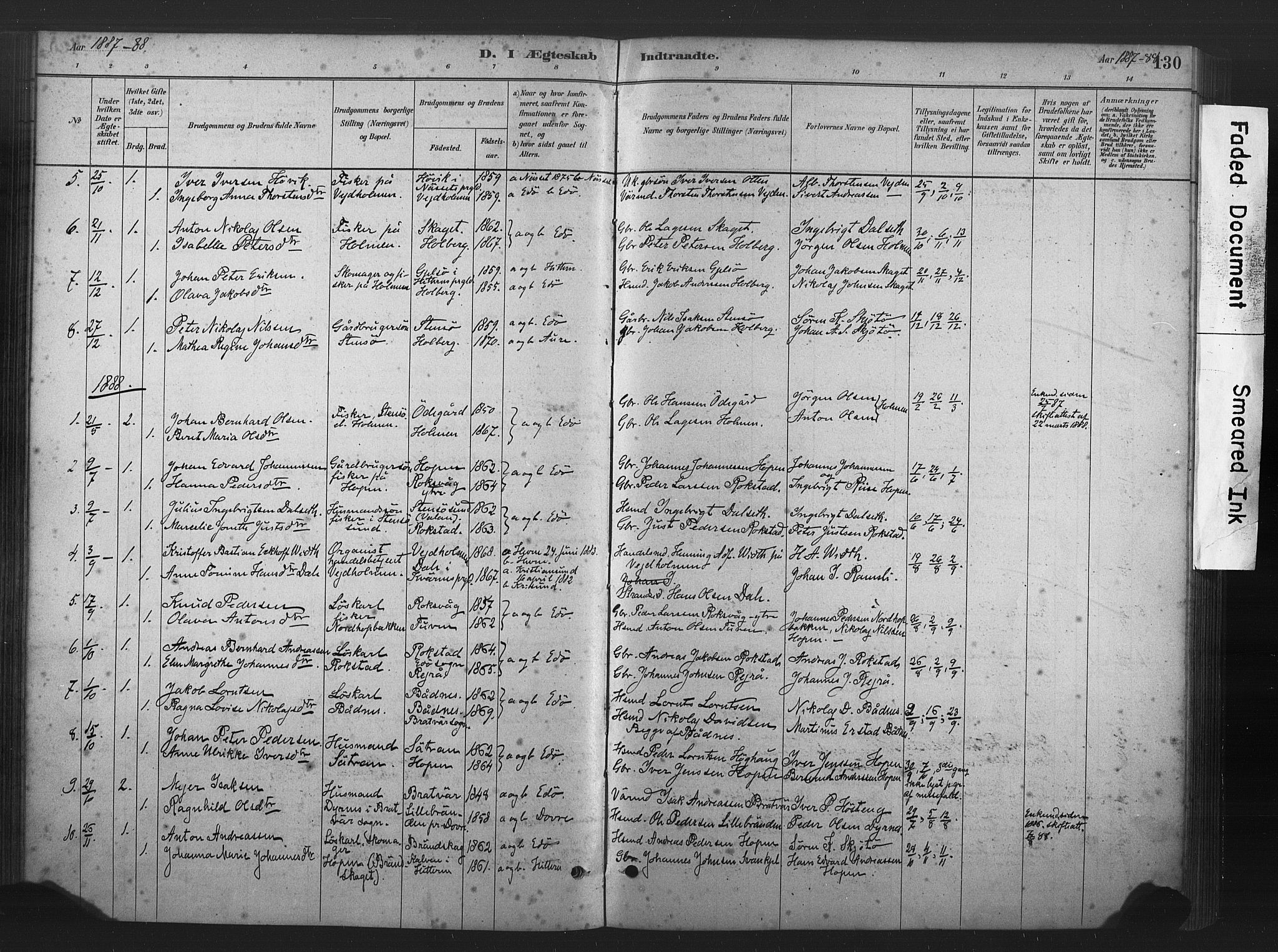 Ministerialprotokoller, klokkerbøker og fødselsregistre - Møre og Romsdal, AV/SAT-A-1454/583/L0954: Parish register (official) no. 583A01, 1880-1906, p. 130