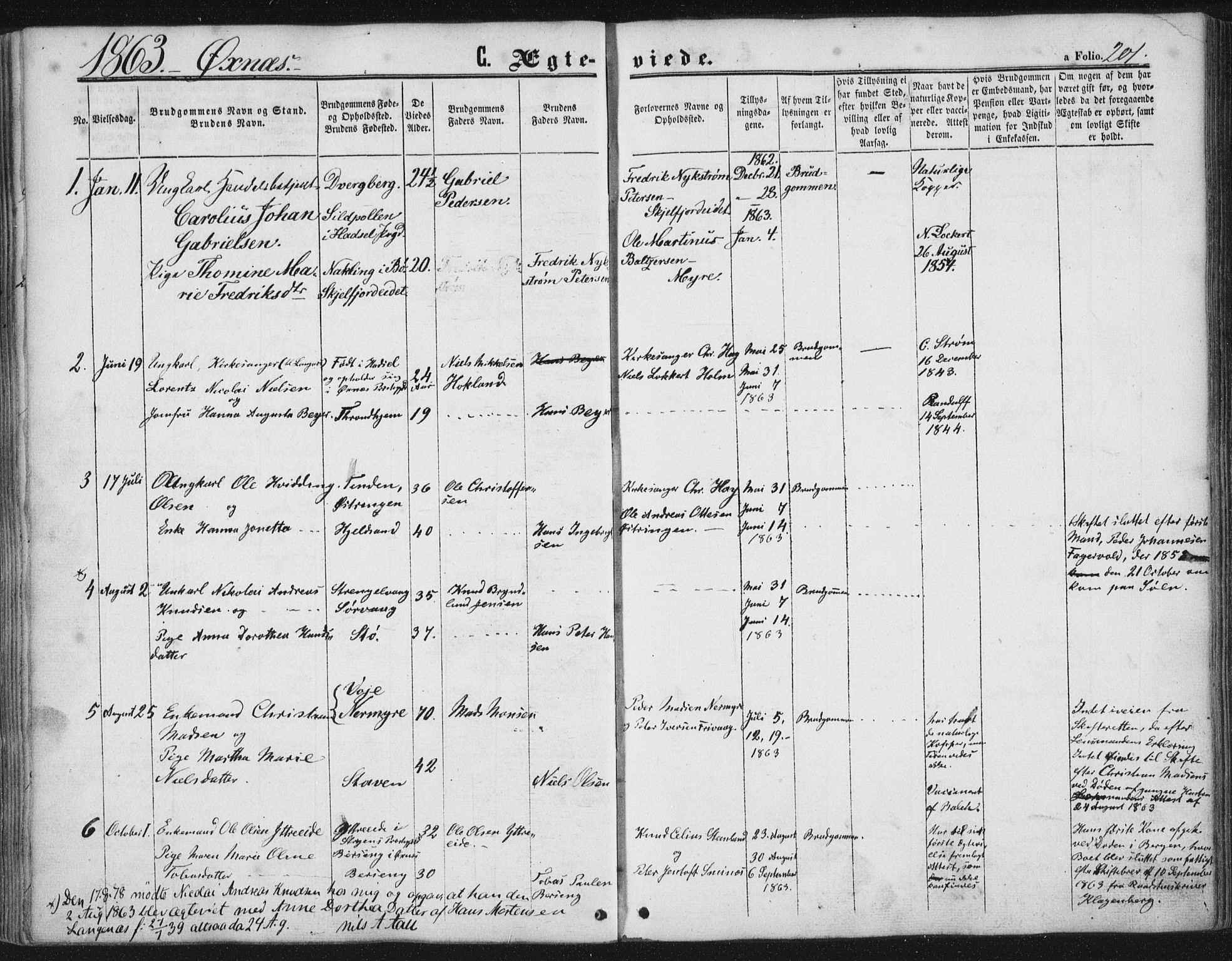 Ministerialprotokoller, klokkerbøker og fødselsregistre - Nordland, AV/SAT-A-1459/893/L1333: Parish register (official) no. 893A06, 1858-1866, p. 201