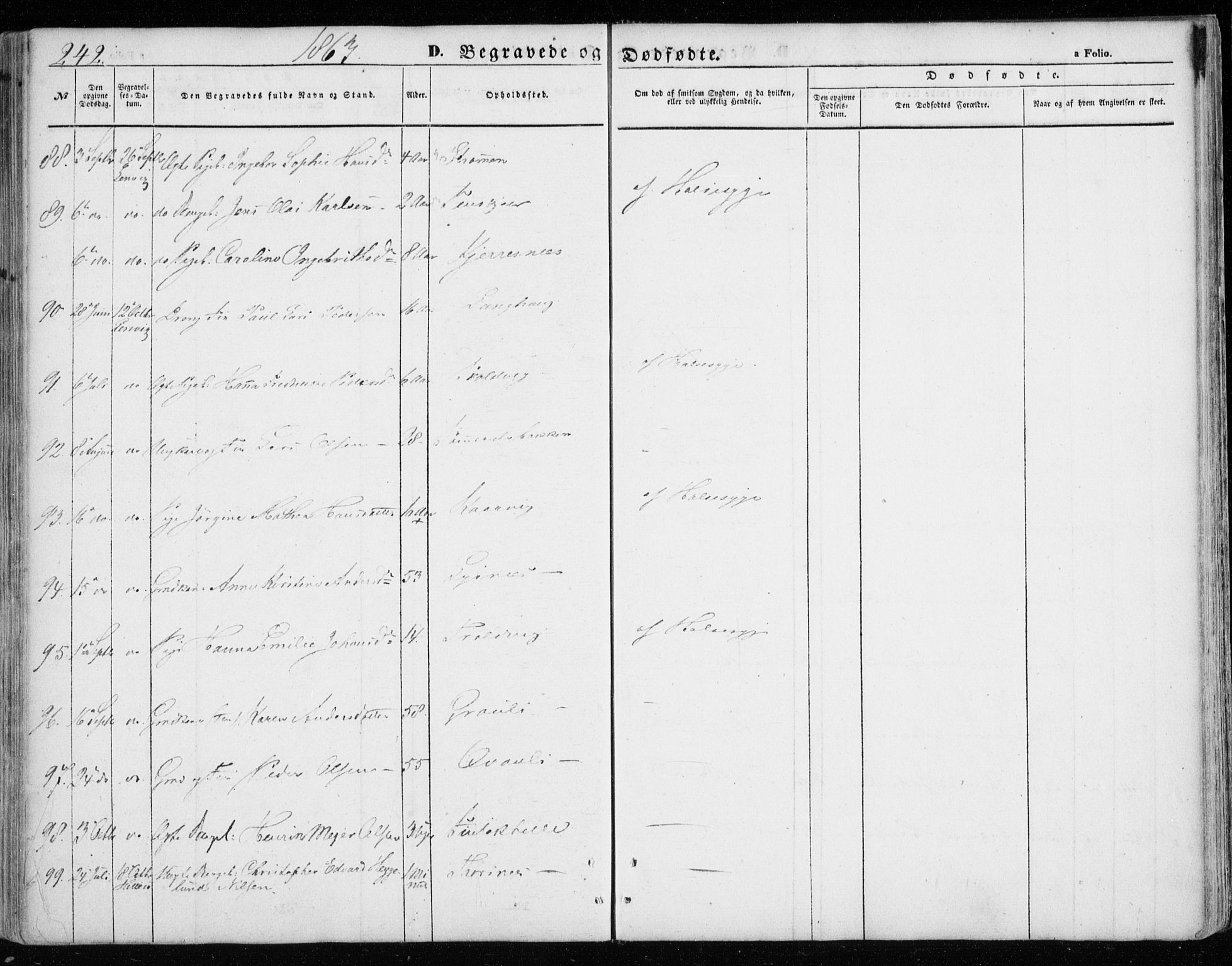 Lenvik sokneprestembete, SATØ/S-1310/H/Ha/Haa/L0007kirke: Parish register (official) no. 7, 1855-1865, p. 242