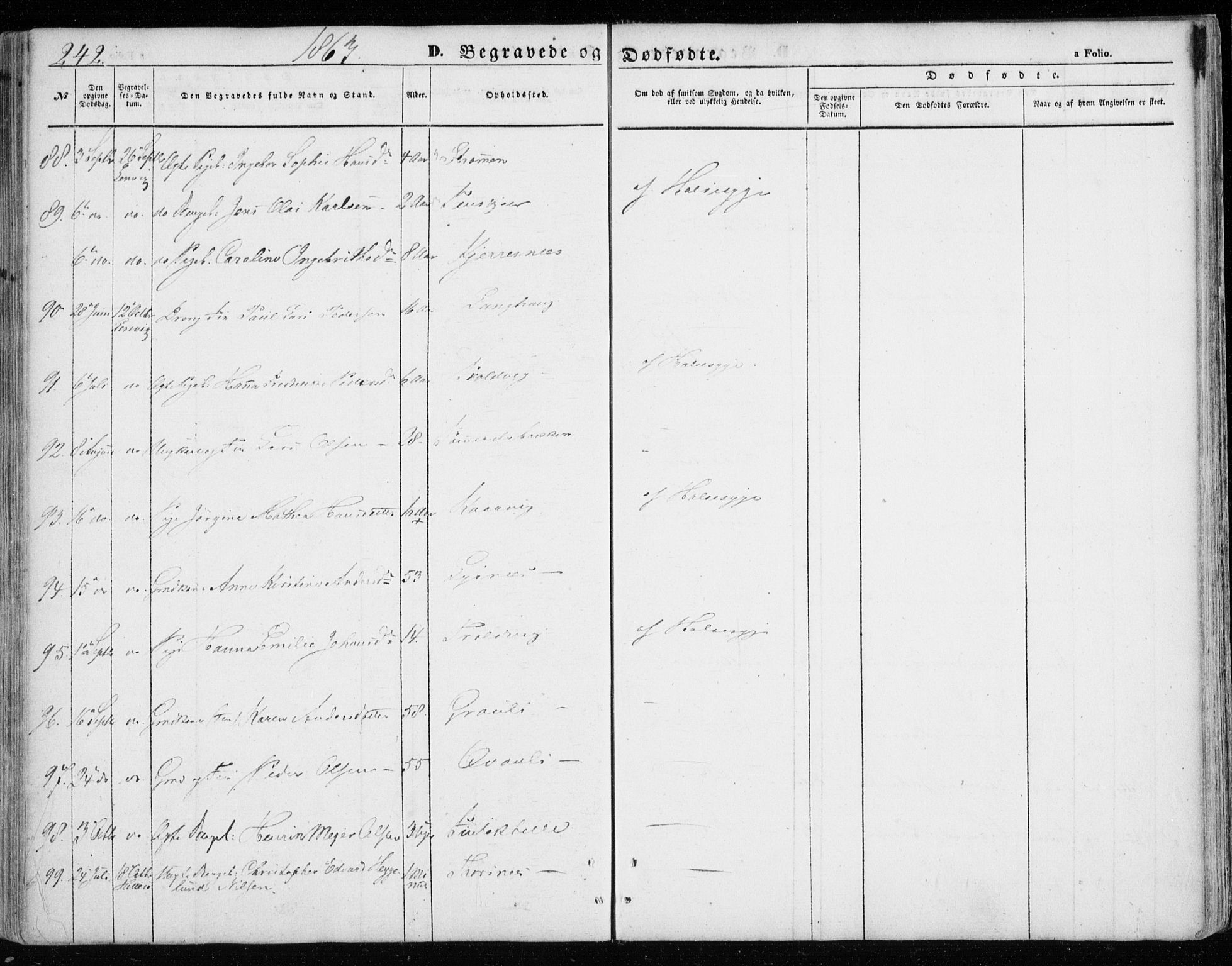 Lenvik sokneprestembete, AV/SATØ-S-1310/H/Ha/Haa/L0007kirke: Parish register (official) no. 7, 1855-1865, p. 242