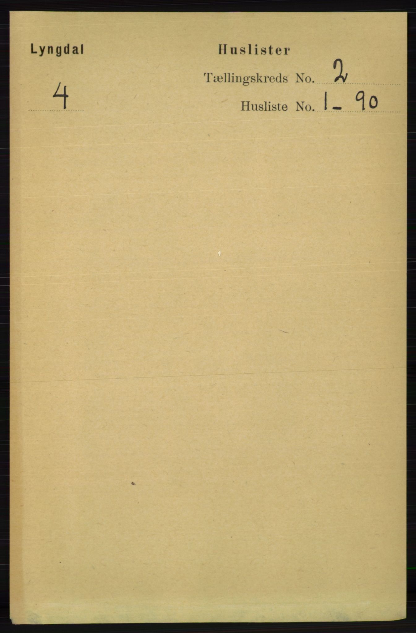 RA, 1891 census for 1032 Lyngdal, 1891, p. 453