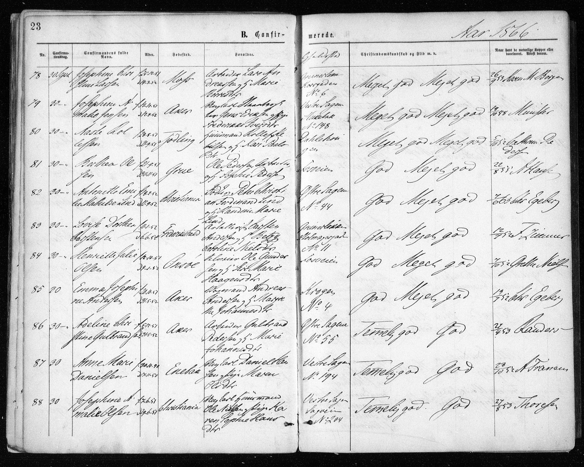 Gamle Aker prestekontor Kirkebøker, AV/SAO-A-10617a/F/L0003: Parish register (official) no. 3, 1865-1873, p. 23