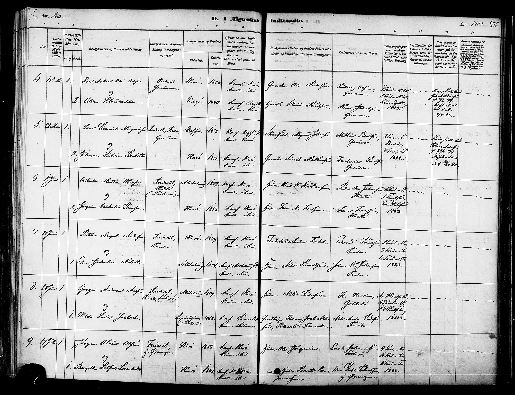 Ministerialprotokoller, klokkerbøker og fødselsregistre - Nordland, SAT/A-1459/834/L0507: Parish register (official) no. 834A05, 1878-1892, p. 375
