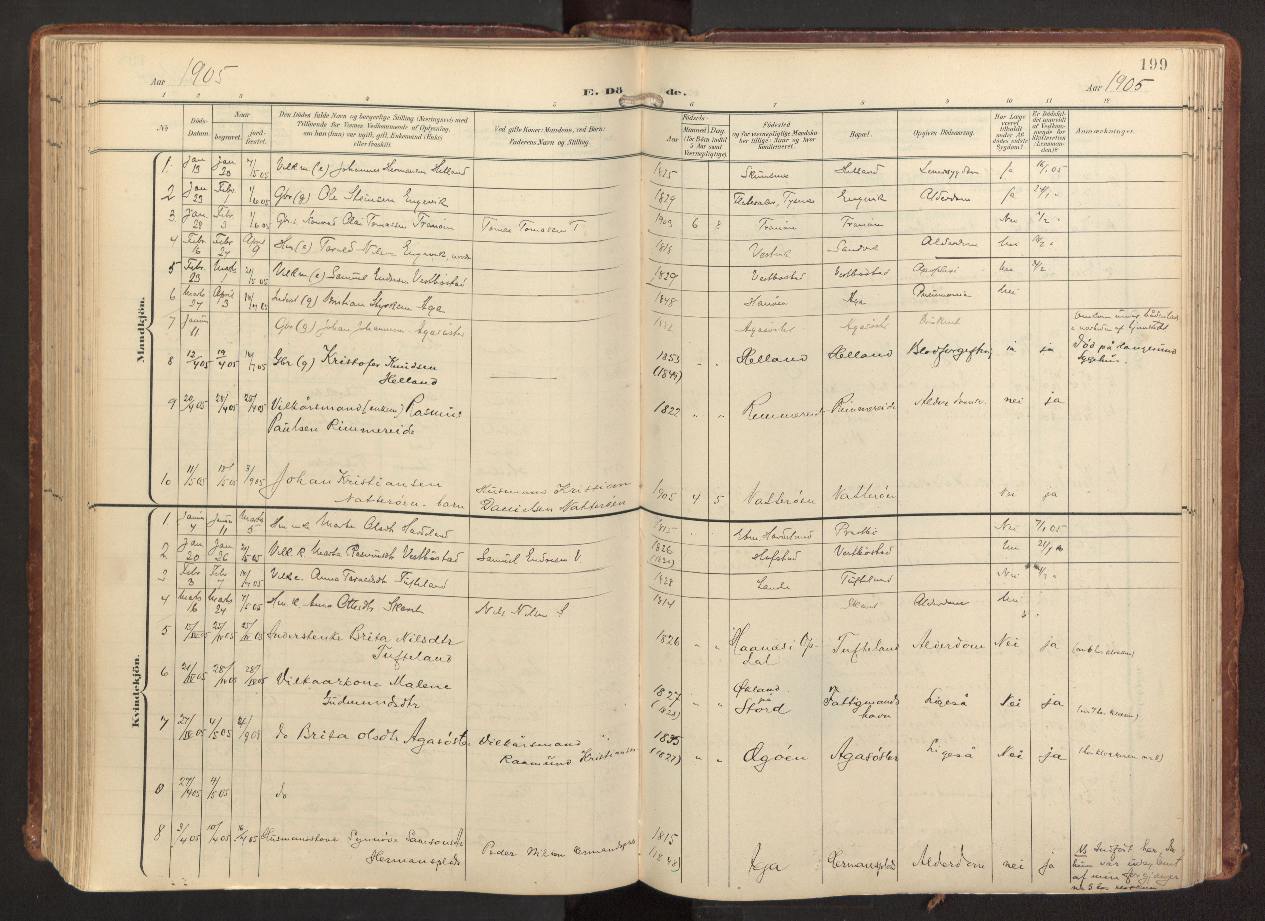 Fitjar sokneprestembete, SAB/A-99926: Parish register (official) no. A 3, 1900-1918, p. 199
