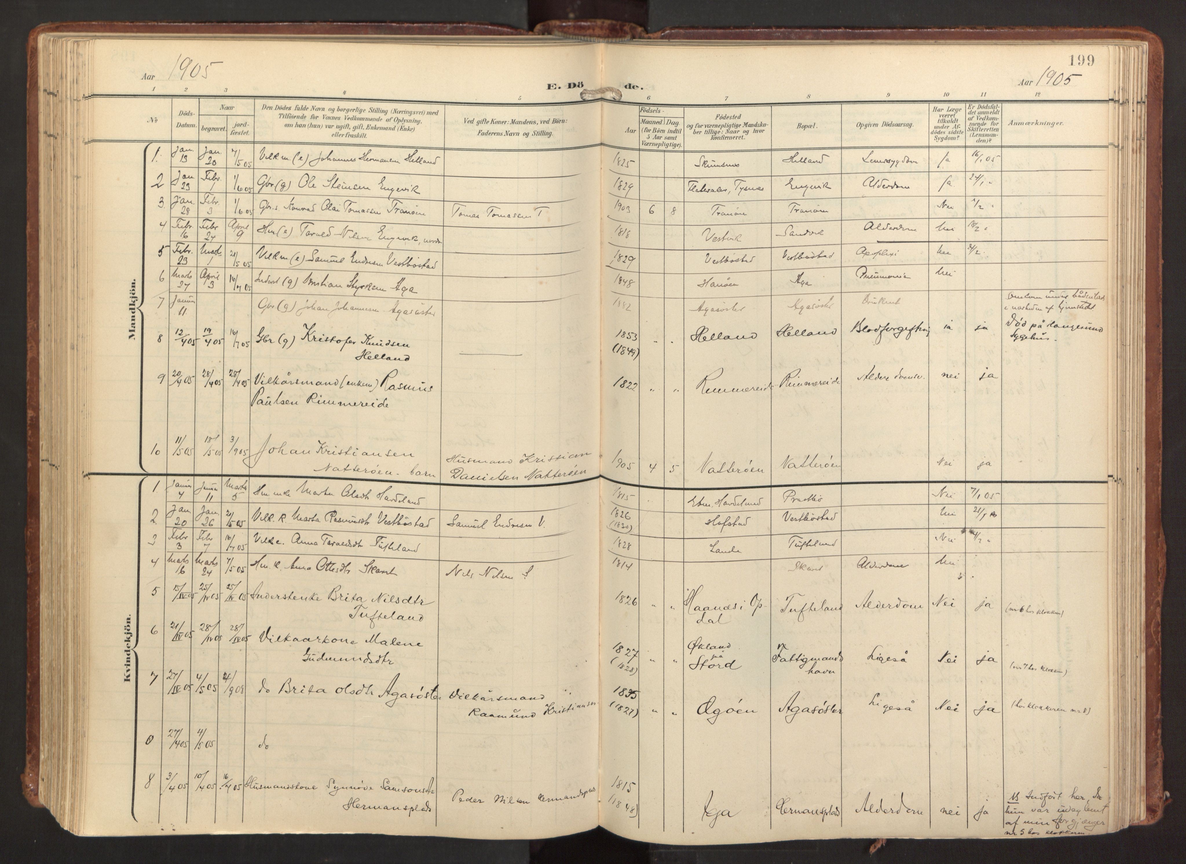 Fitjar sokneprestembete, AV/SAB-A-99926: Parish register (official) no. A 3, 1900-1918, p. 199