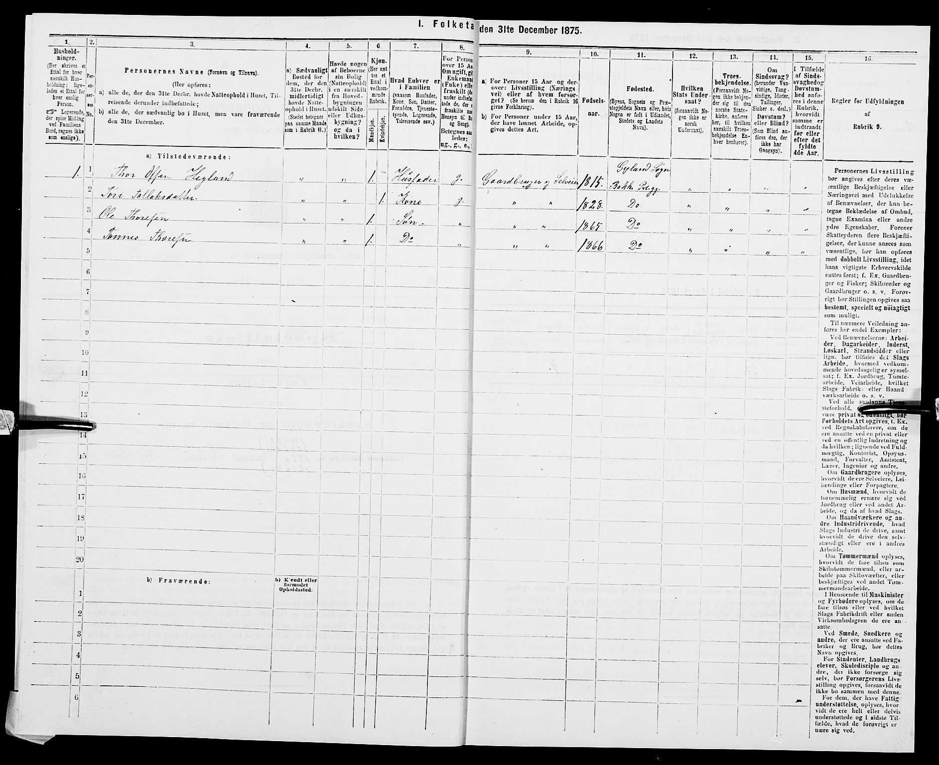 SAK, 1875 census for 1045P Bakke, 1875, p. 916