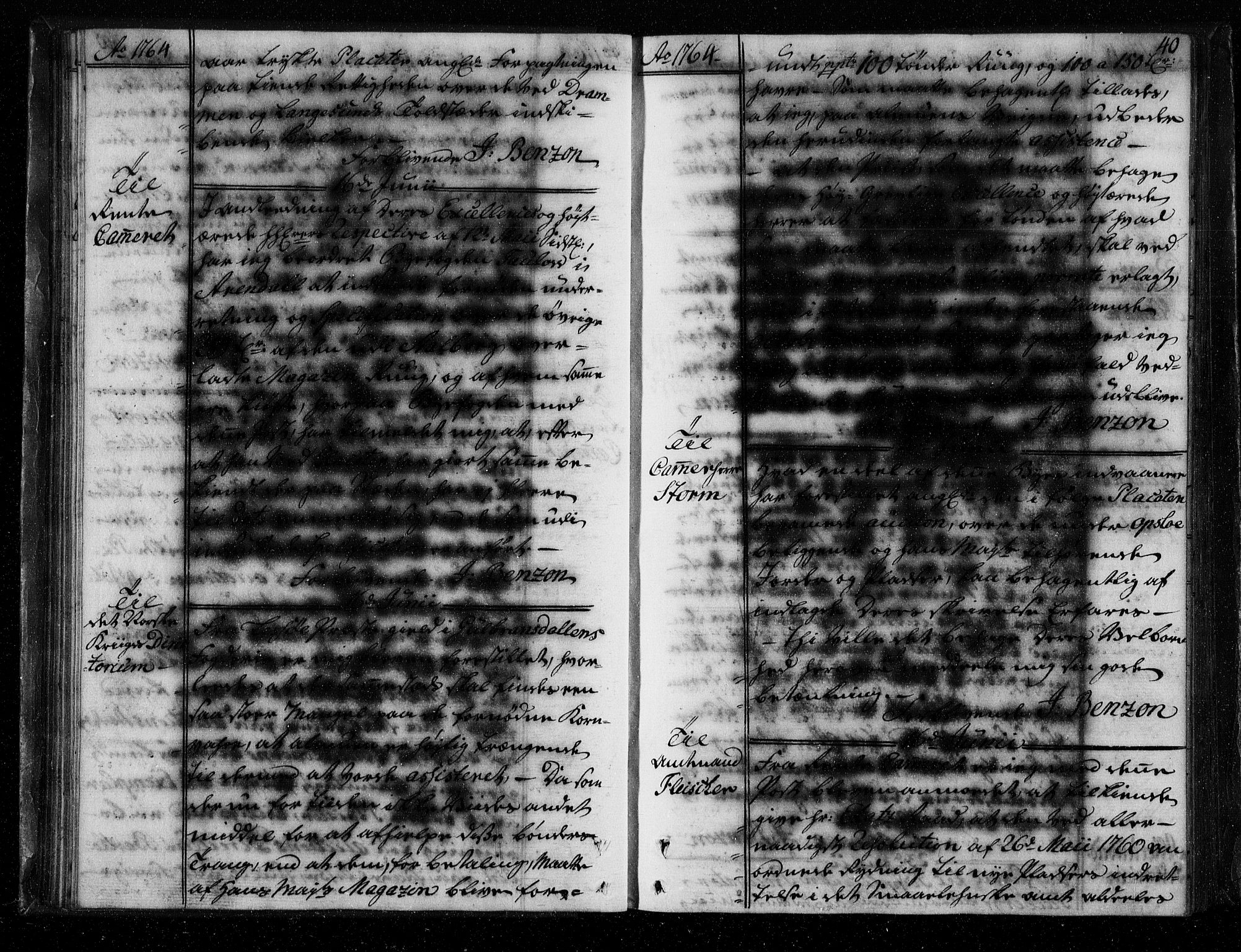 Stattholderembetet 1572-1771, AV/RA-EA-2870/Bf/L0004: Stattholderprotokoll (allmenn kopibok), 1764-1765, p. 38b-39a