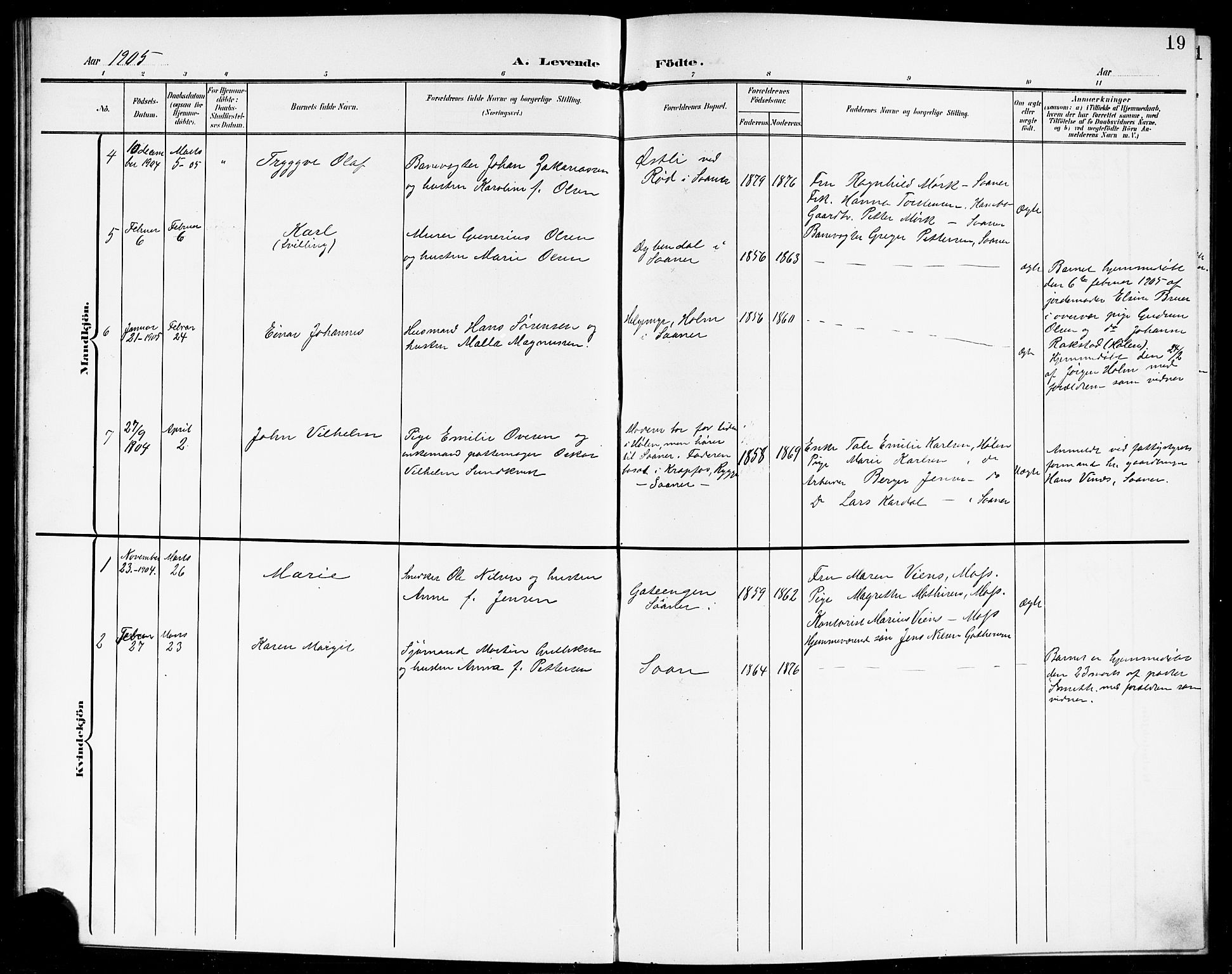 Vestby prestekontor Kirkebøker, AV/SAO-A-10893/G/Gb/L0002: Parish register (copy) no. II 2, 1903-1914, p. 19