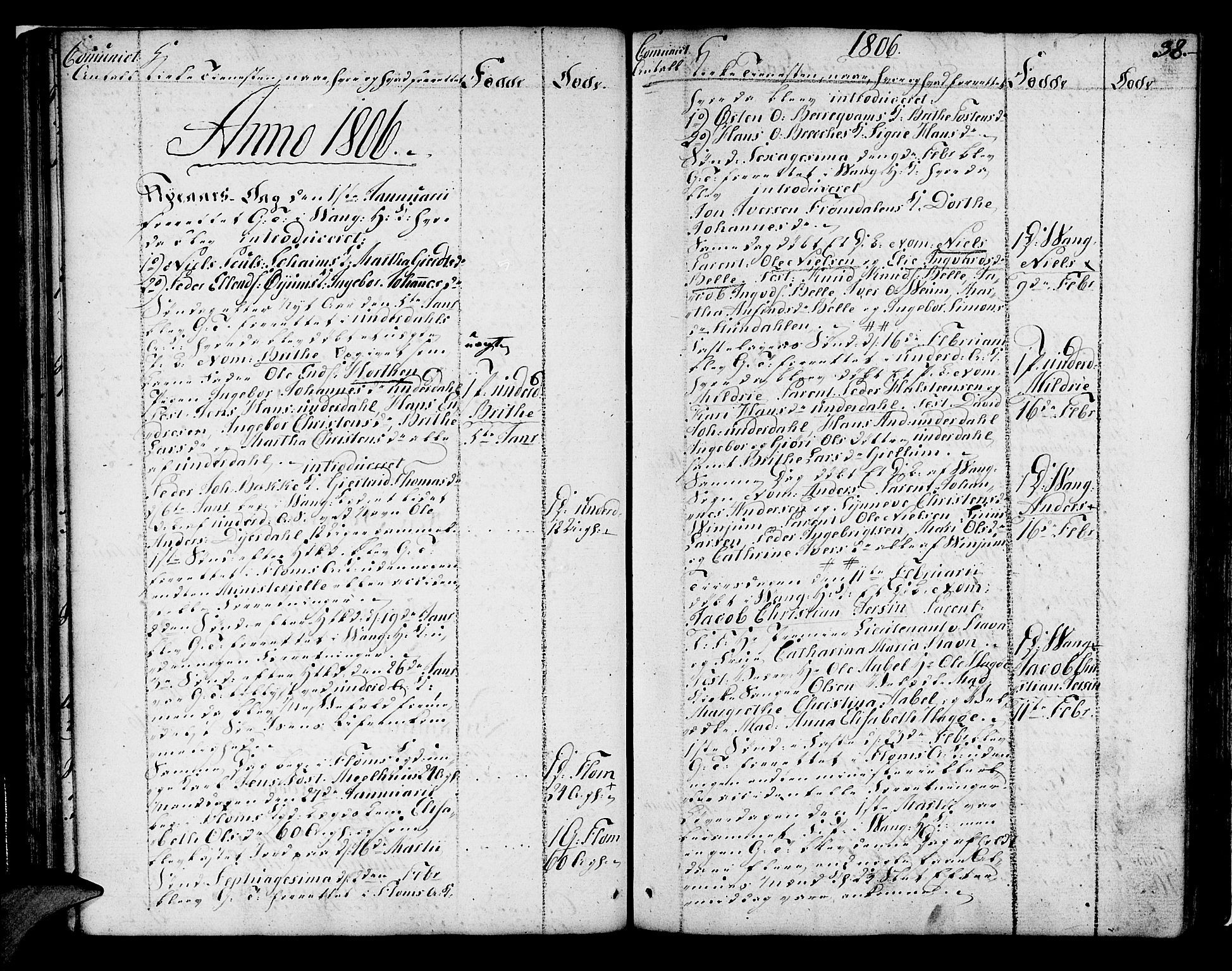Aurland sokneprestembete, SAB/A-99937/H/Ha/Haa/L0005: Parish register (official) no. A 5, 1801-1821, p. 38