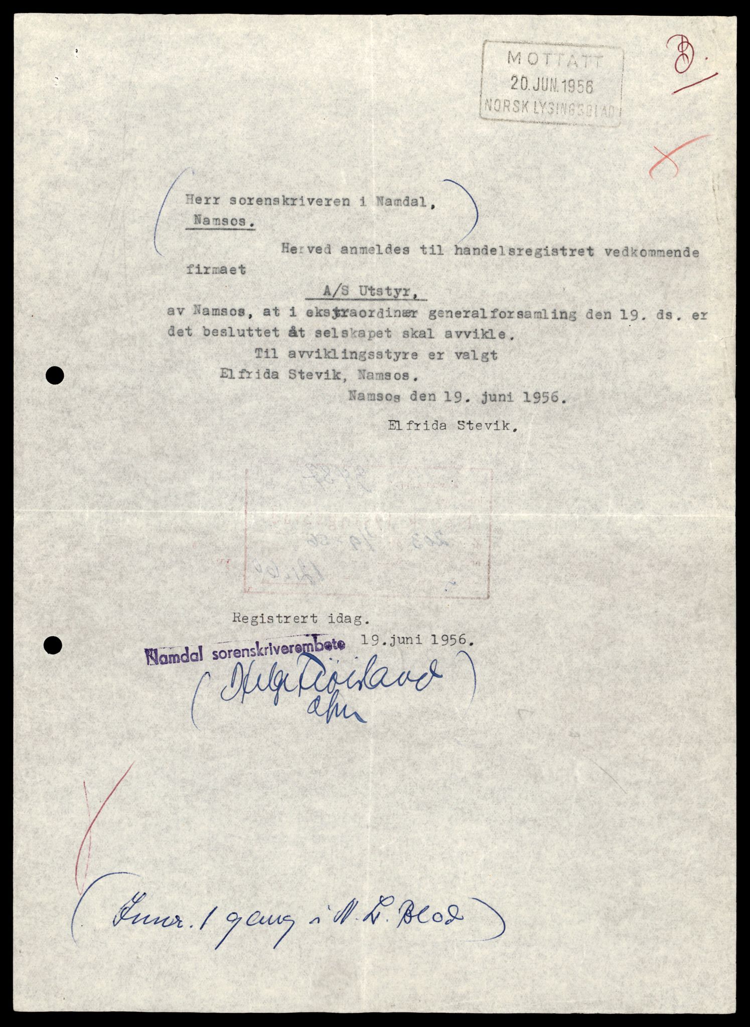 Namdal sorenskriveri, AV/SAT-A-4133/2/J/Jd/Jdb/L0003: Bilag. Aksjeselskap og andelslag, 1930-1990, p. 15
