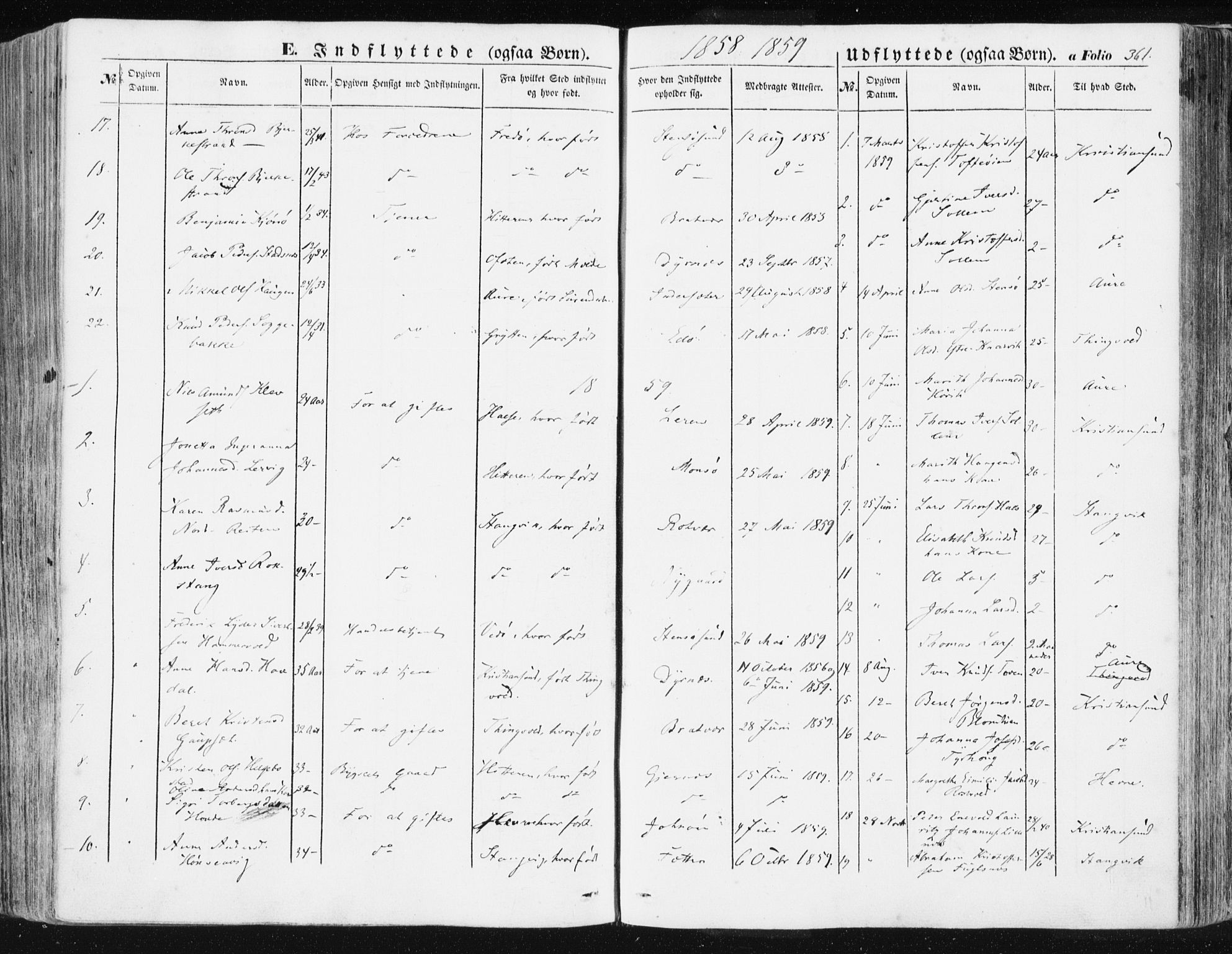 Ministerialprotokoller, klokkerbøker og fødselsregistre - Møre og Romsdal, AV/SAT-A-1454/581/L0937: Parish register (official) no. 581A05, 1853-1872, p. 361