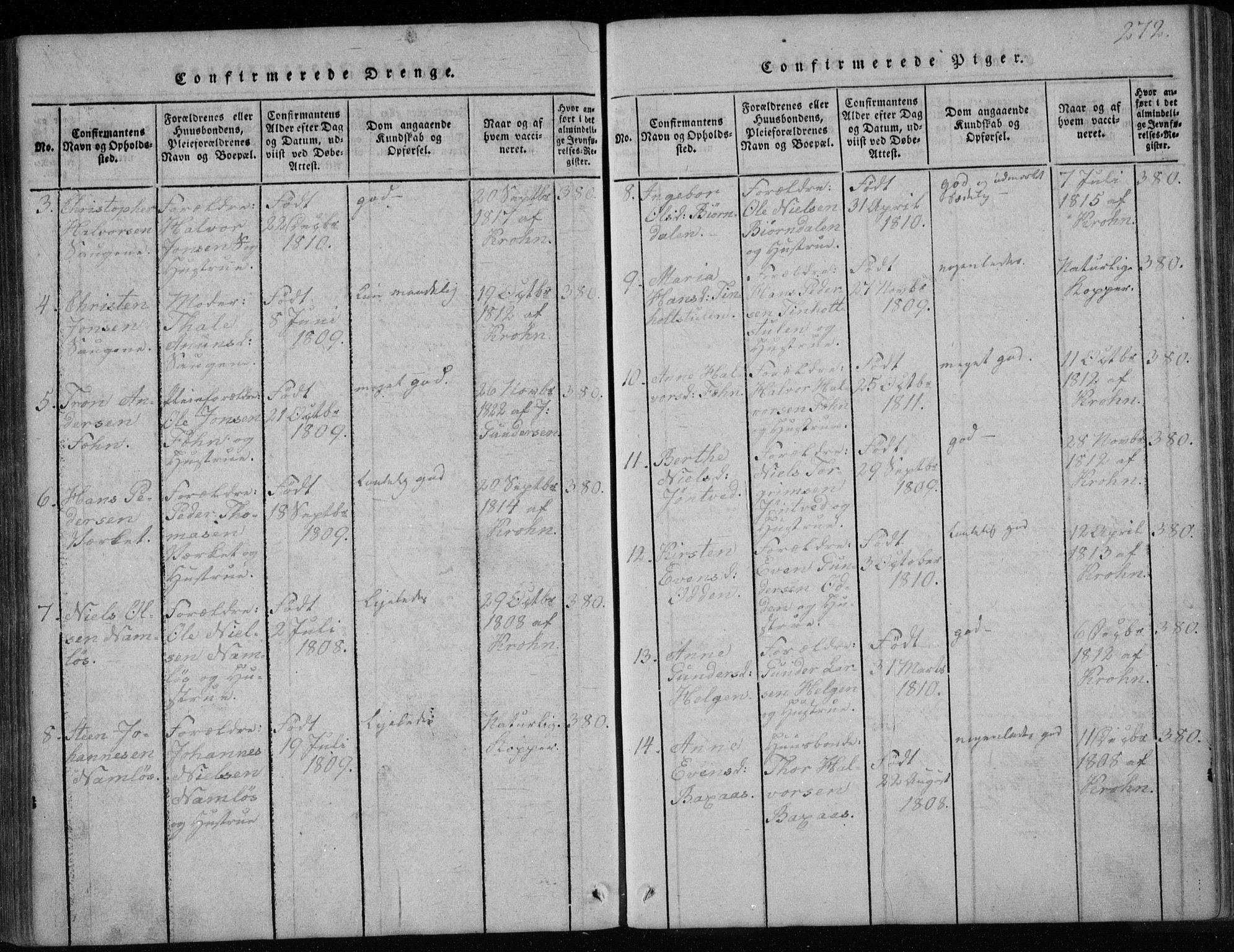 Holla kirkebøker, SAKO/A-272/F/Fa/L0003: Parish register (official) no. 3, 1815-1830, p. 272
