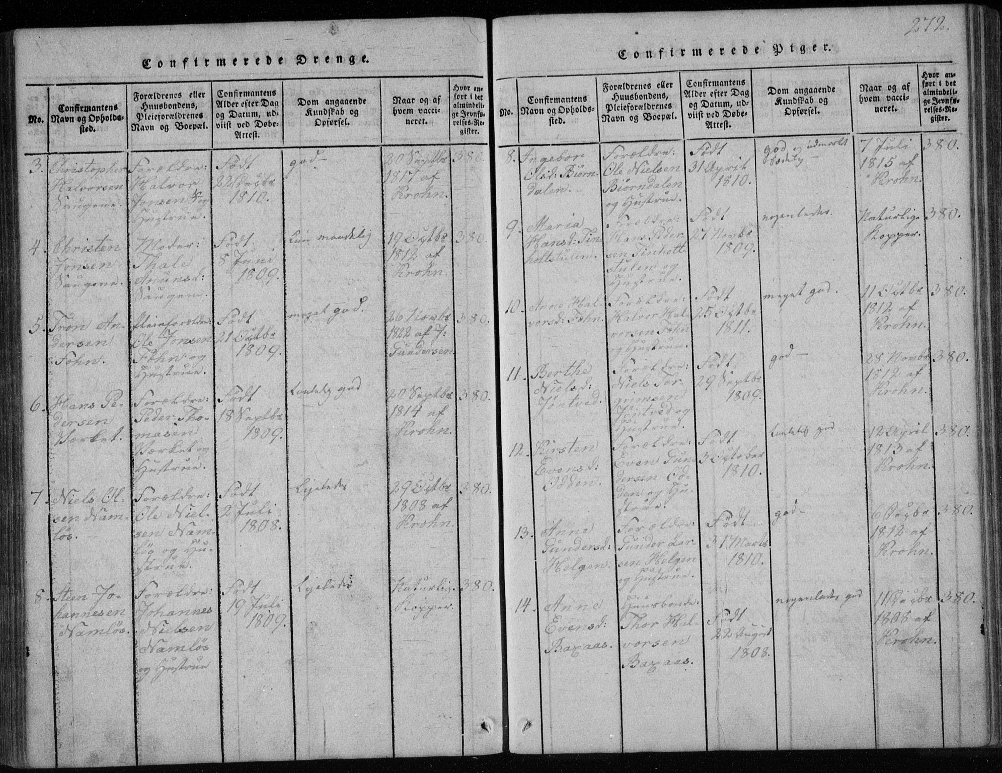 Holla kirkebøker, AV/SAKO-A-272/F/Fa/L0003: Parish register (official) no. 3, 1815-1830, p. 272