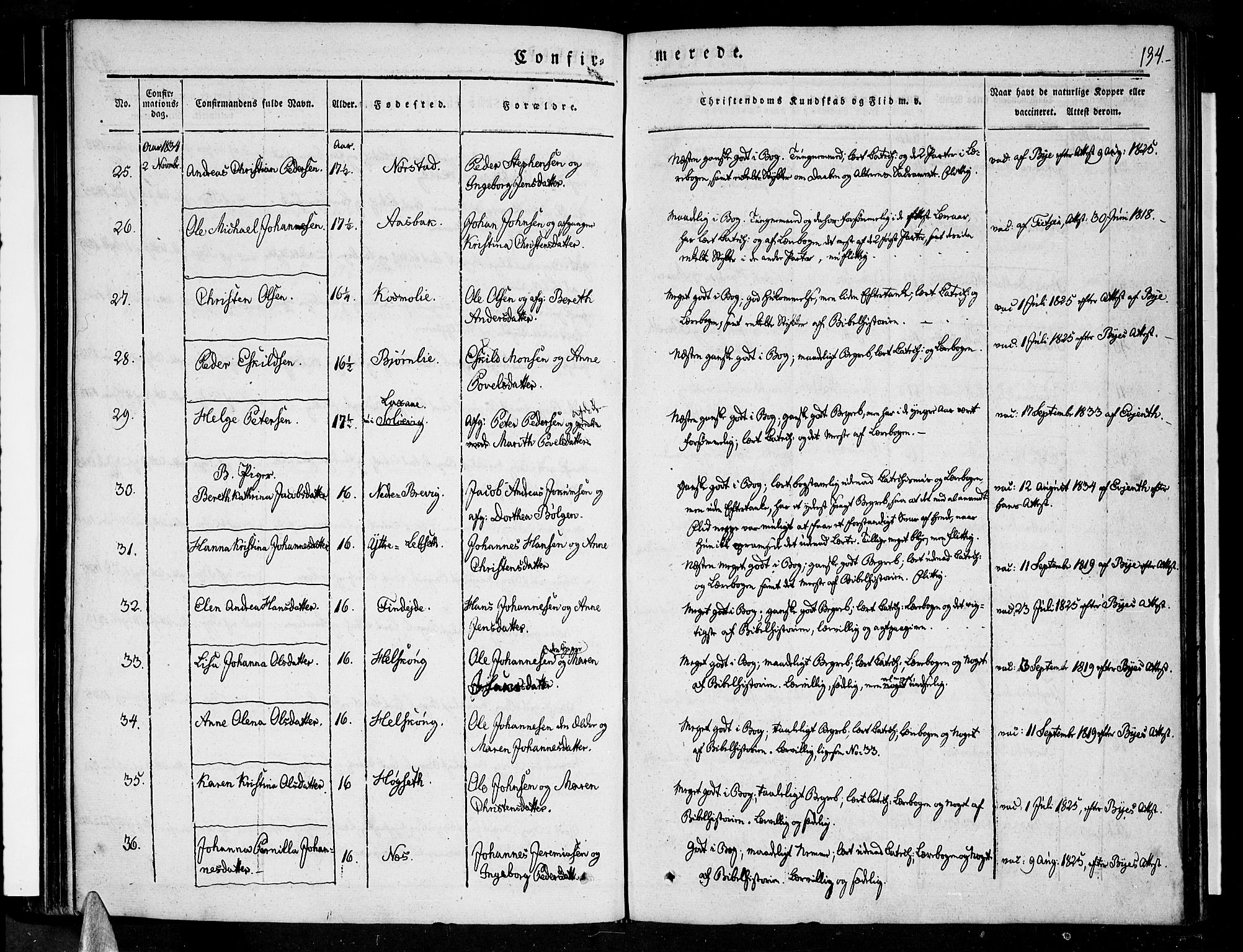 Ministerialprotokoller, klokkerbøker og fødselsregistre - Nordland, AV/SAT-A-1459/852/L0737: Parish register (official) no. 852A07, 1833-1849, p. 134