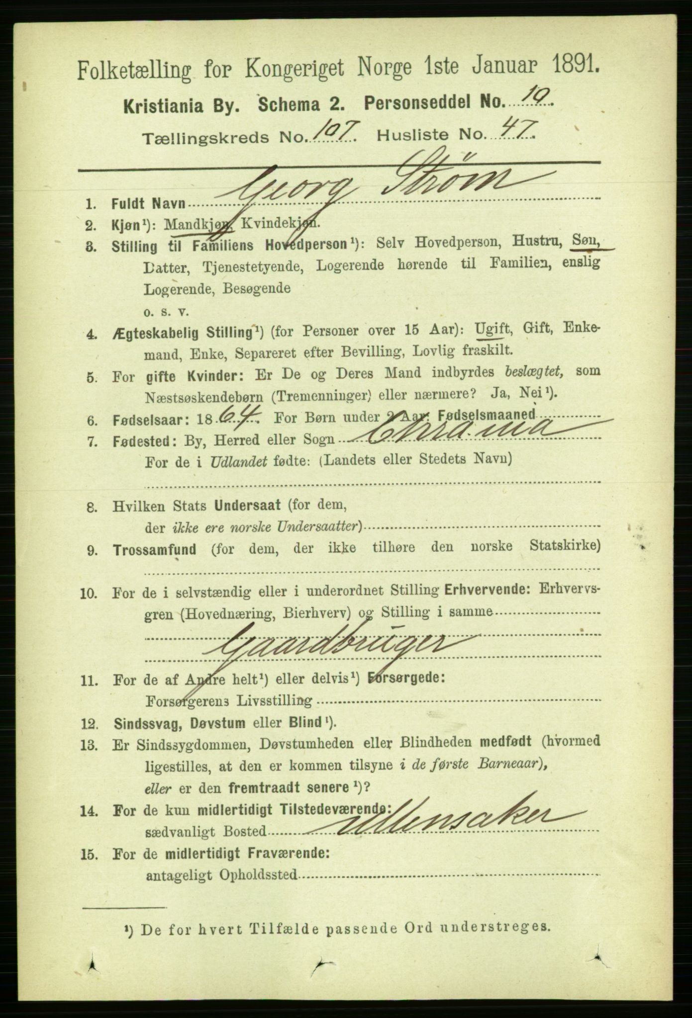 RA, 1891 census for 0301 Kristiania, 1891, p. 55268