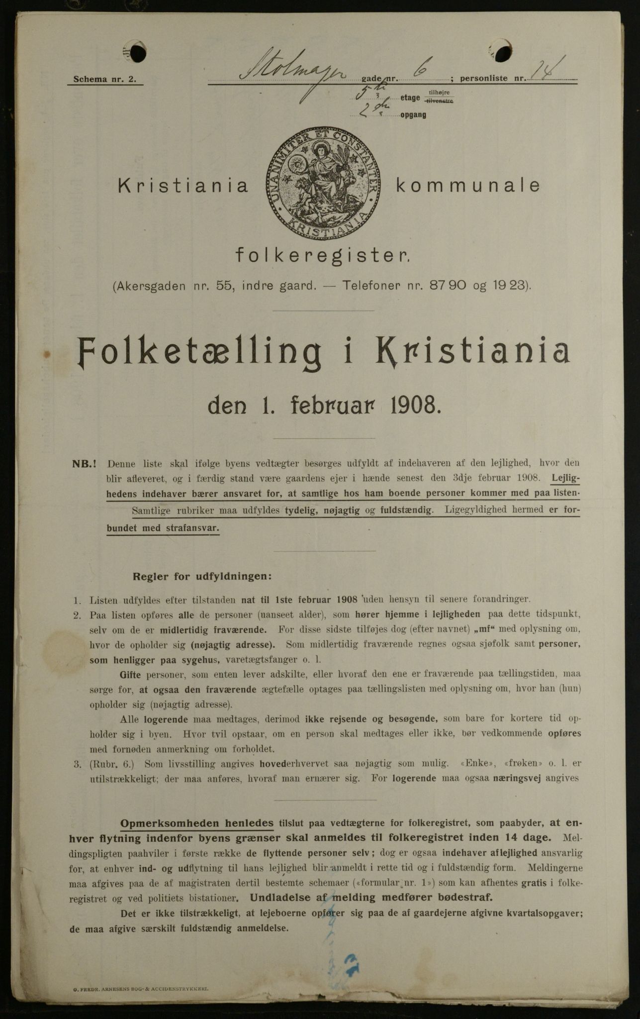 OBA, Municipal Census 1908 for Kristiania, 1908, p. 92210