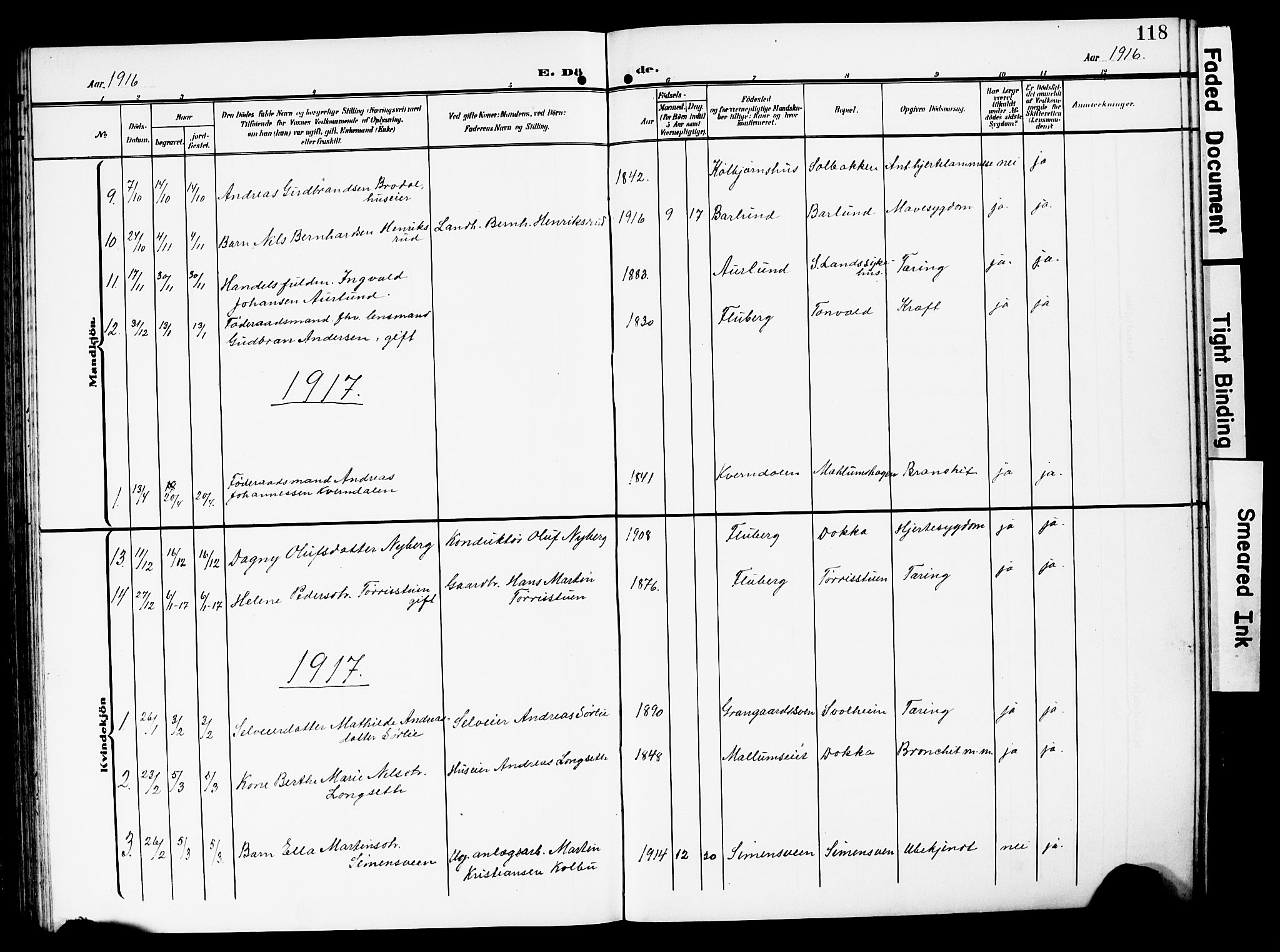 Nordre Land prestekontor, SAH/PREST-124/H/Ha/Hab/L0001: Parish register (copy) no. 1, 1908-1931, p. 118
