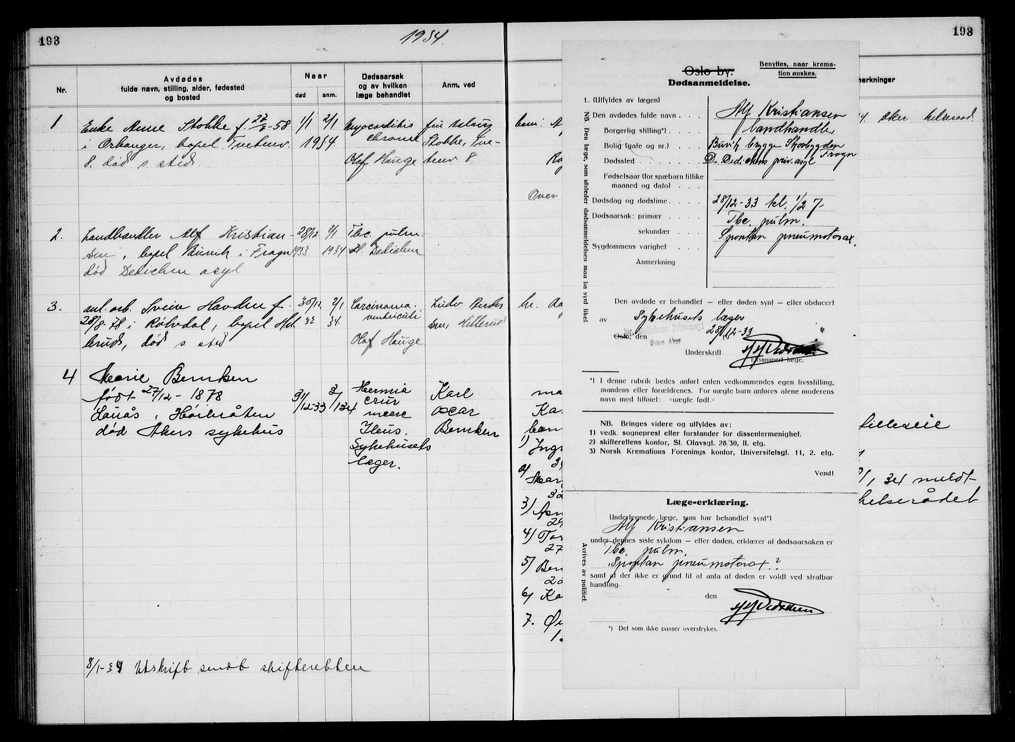 Aker kriminaldommer, skifte- og auksjonsforvalterembete, SAO/A-10452/H/Hb/Hba/Hbac/L0003: Dødsfallsprotokoll for Østre Aker, 1931-1935, p. 193