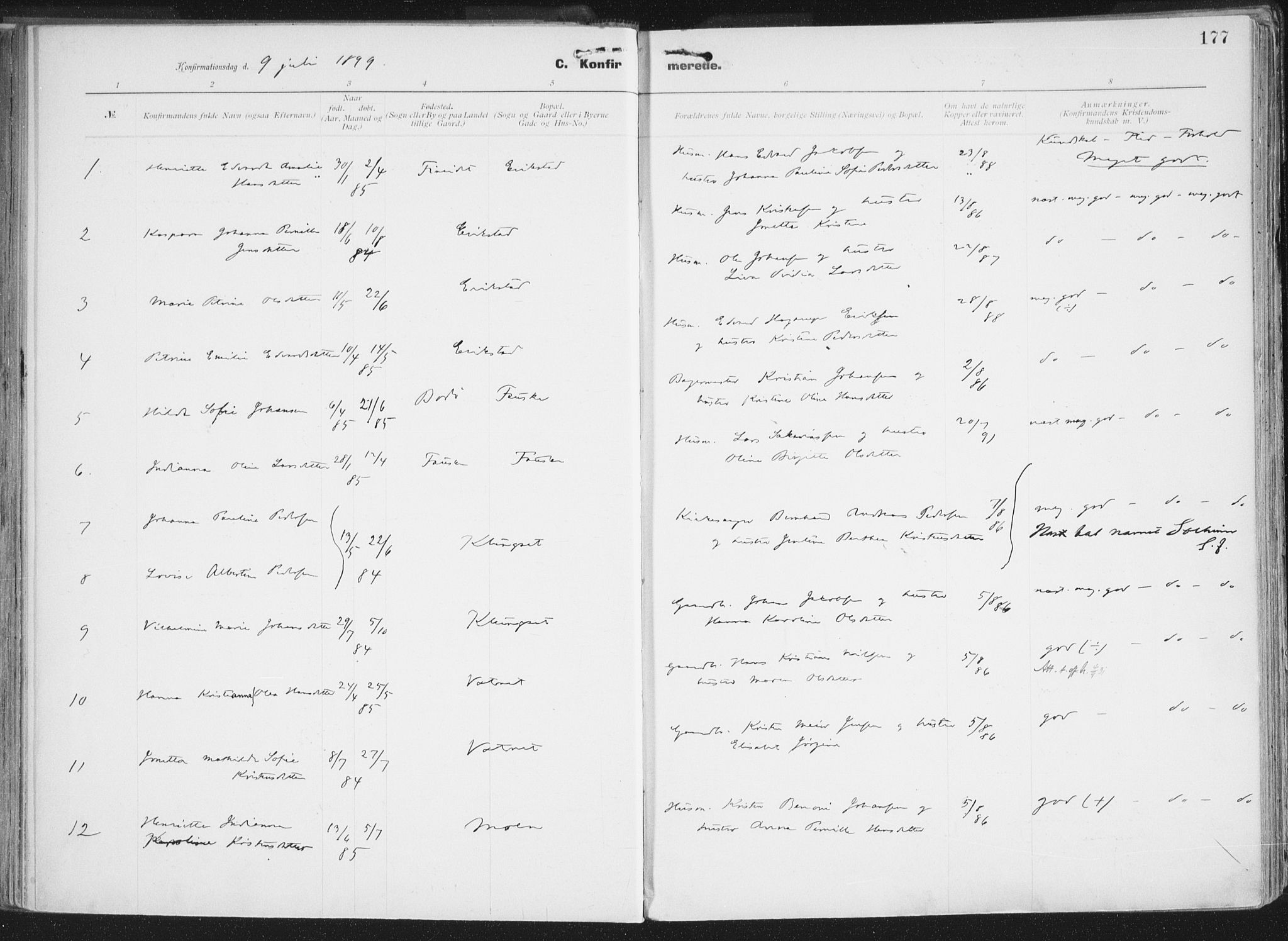 Ministerialprotokoller, klokkerbøker og fødselsregistre - Nordland, SAT/A-1459/849/L0696: Parish register (official) no. 849A08, 1898-1910, p. 177