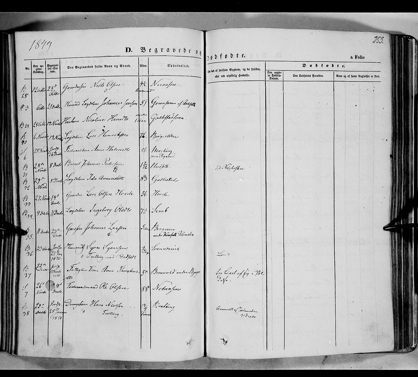 Biri prestekontor, SAH/PREST-096/H/Ha/Haa/L0005: Parish register (official) no. 5, 1843-1854, p. 253