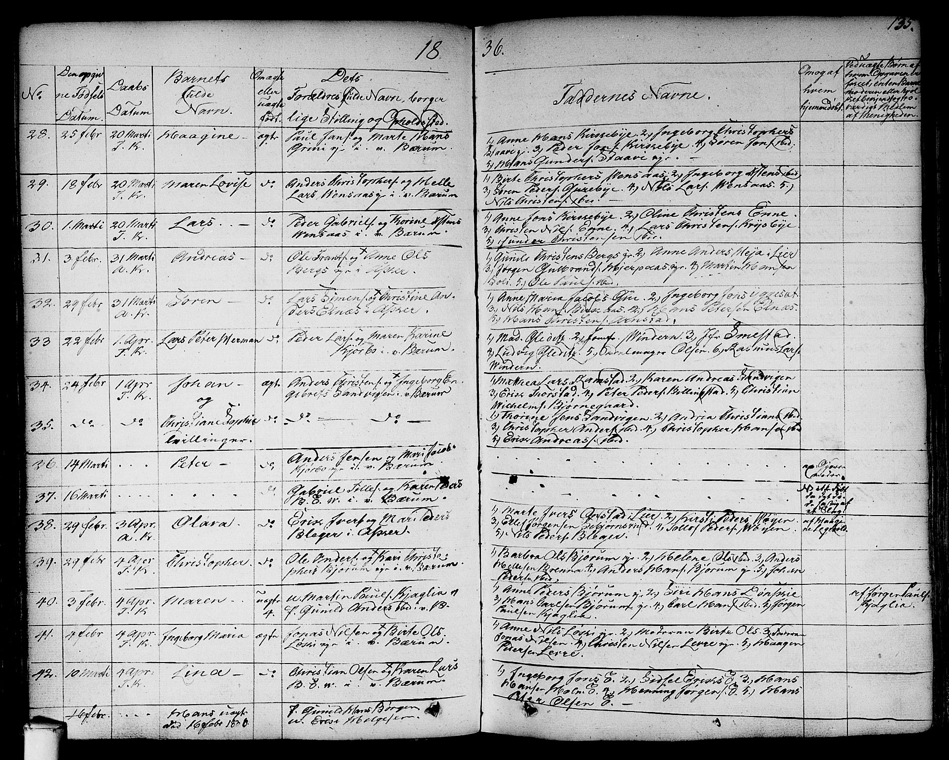 Asker prestekontor Kirkebøker, AV/SAO-A-10256a/F/Fa/L0007: Parish register (official) no. I 7, 1825-1864, p. 135