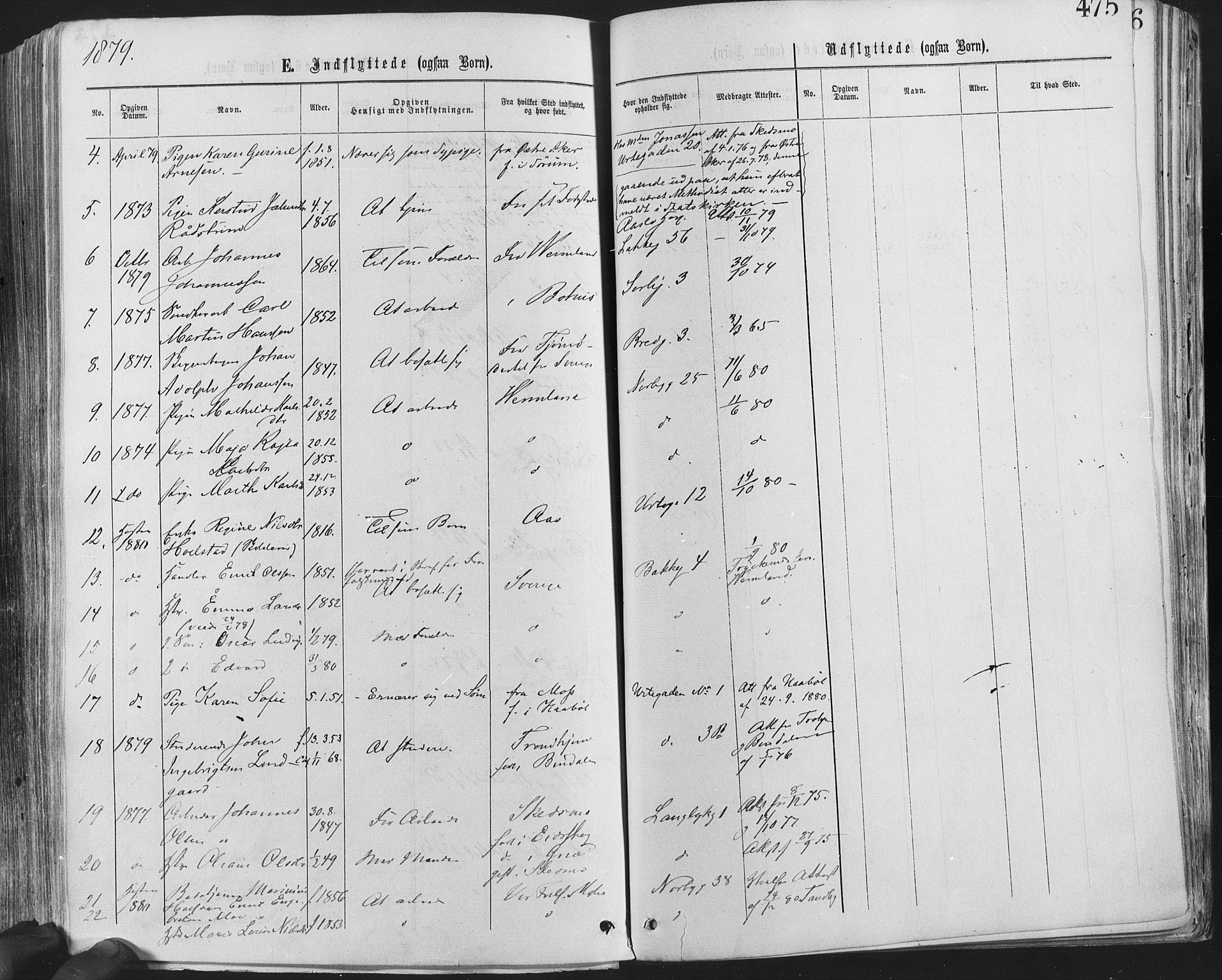 Grønland prestekontor Kirkebøker, AV/SAO-A-10848/F/Fa/L0004: Parish register (official) no. 4, 1869-1880, p. 475