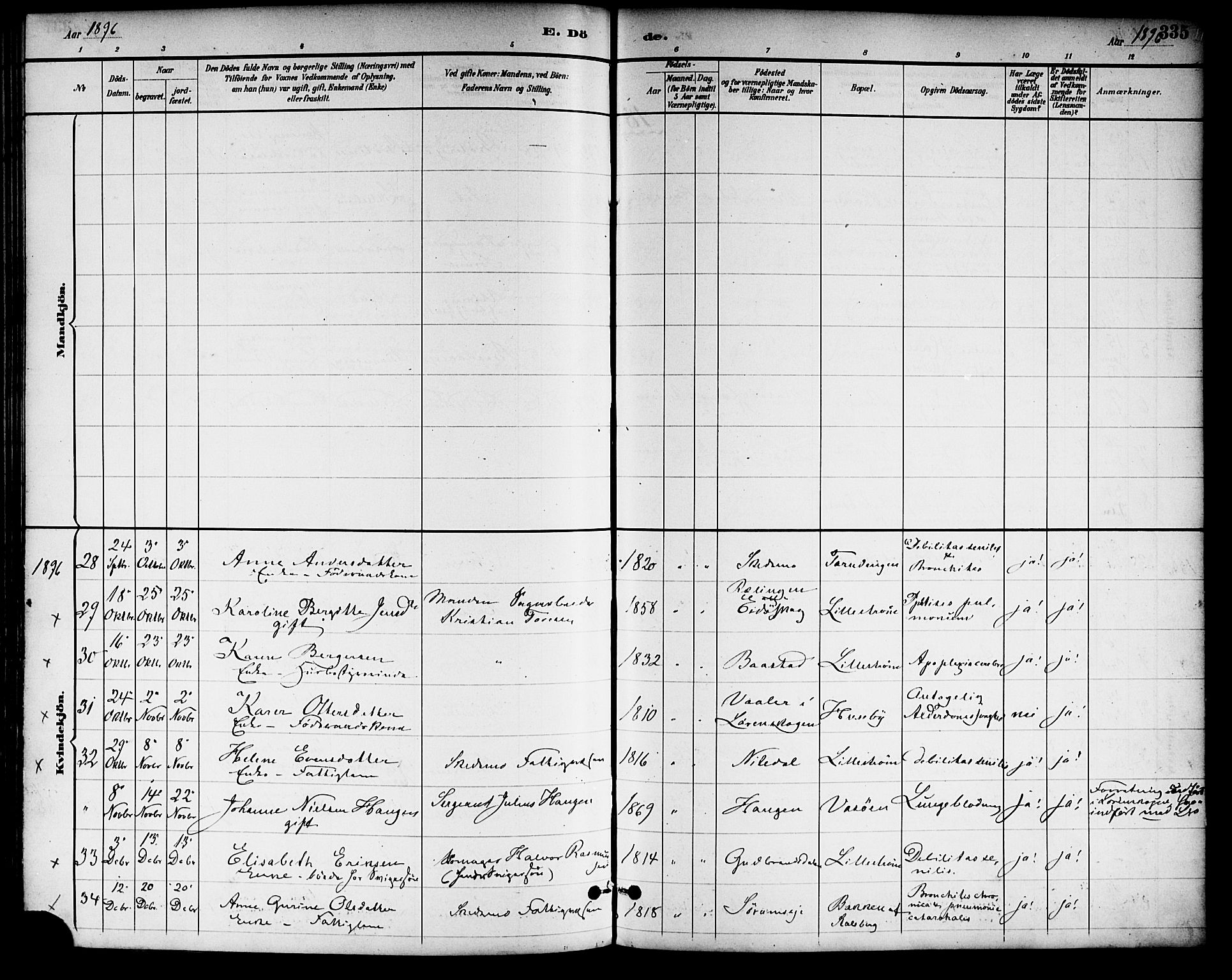 Skedsmo prestekontor Kirkebøker, AV/SAO-A-10033a/F/Fa/L0014: Parish register (official) no. I 14, 1892-1901, p. 335