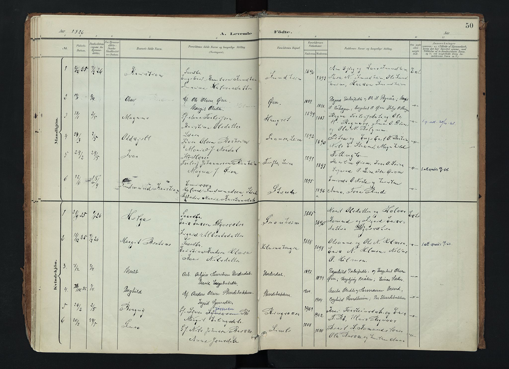 Nord-Aurdal prestekontor, SAH/PREST-132/H/Ha/Haa/L0017: Parish register (official) no. 17, 1897-1926, p. 50