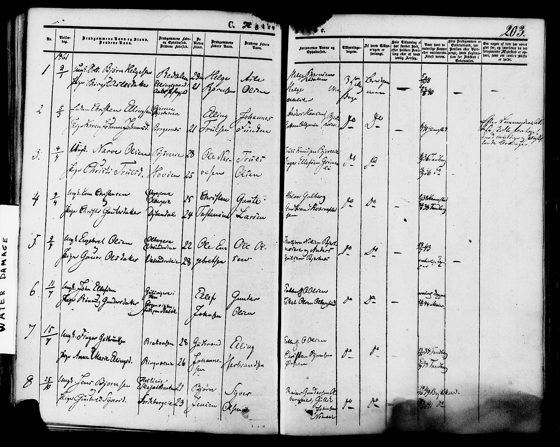 Krødsherad kirkebøker, SAKO/A-19/F/Fa/L0003: Parish register (official) no. 3, 1851-1872, p. 203