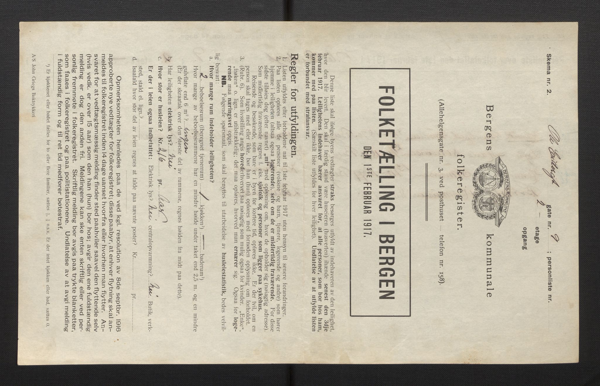 SAB, Municipal Census 1917 for Bergen, 1917, p. 29406