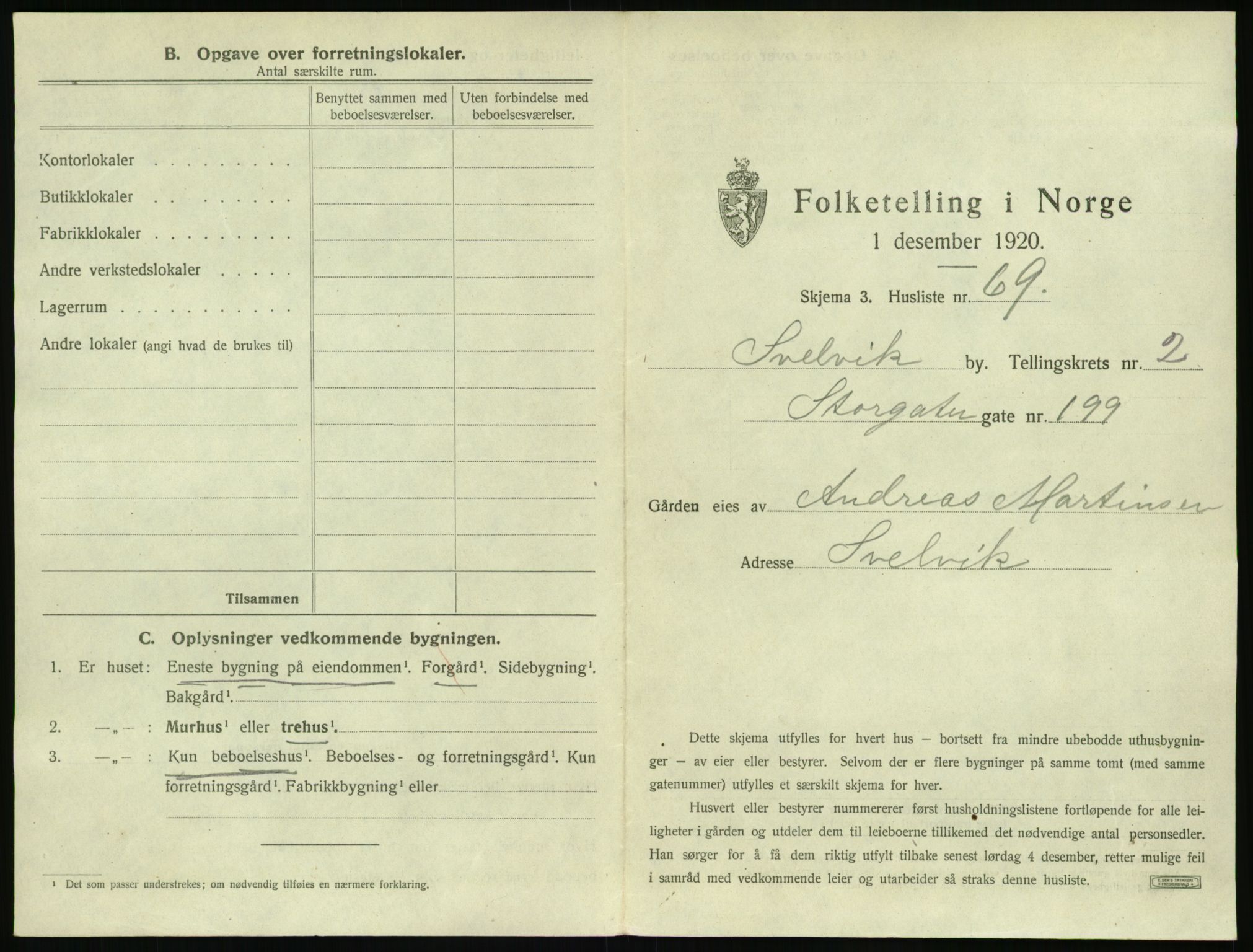 SAKO, 1920 census for Svelvik, 1920, p. 413