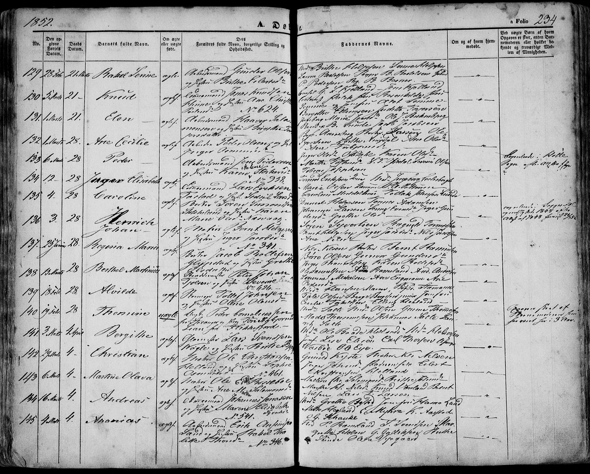 Domkirken sokneprestkontor, SAST/A-101812/001/30/30BA/L0016: Parish register (official) no. A 15, 1844-1854, p. 234