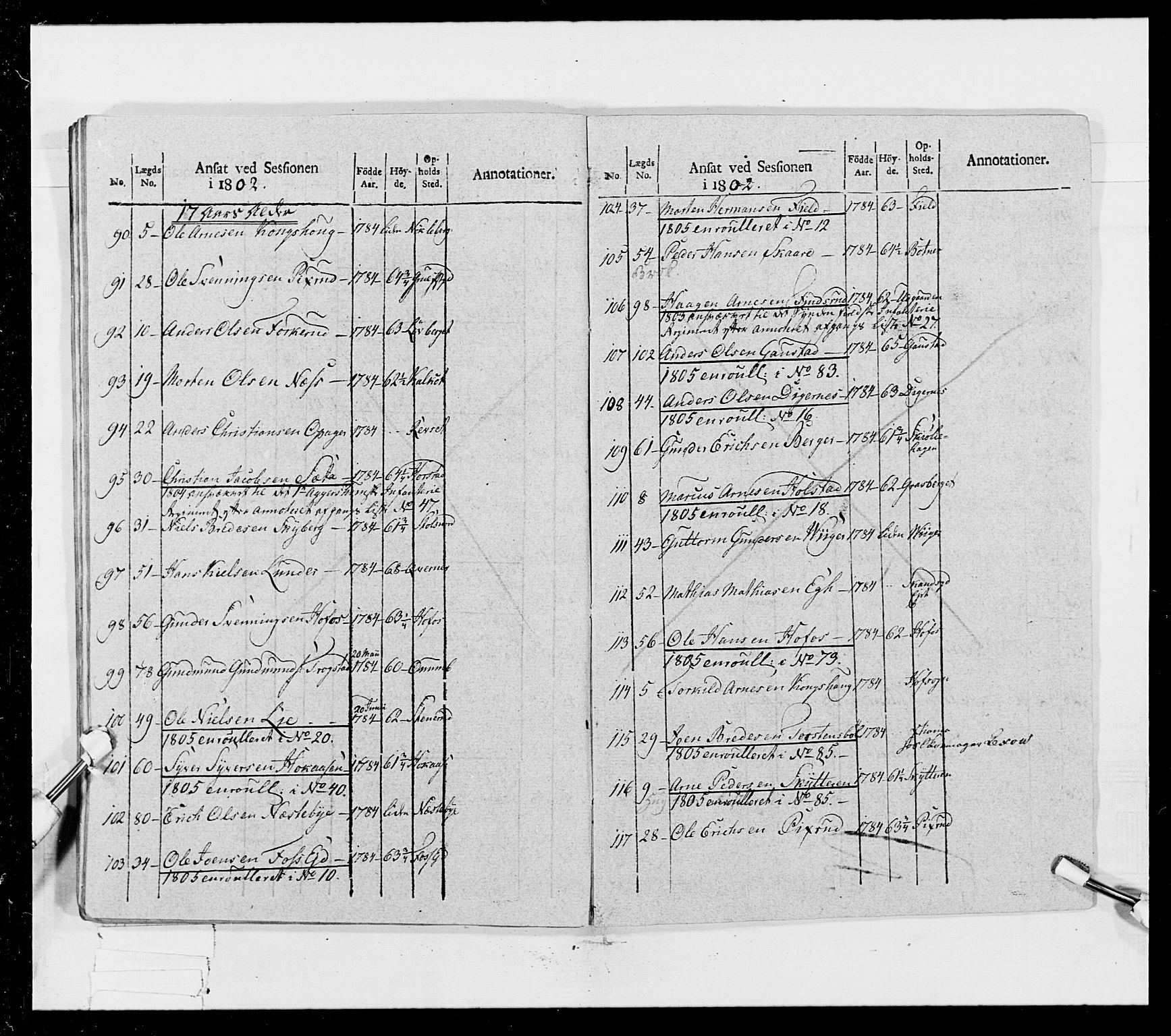 Generalitets- og kommissariatskollegiet, Det kongelige norske kommissariatskollegium, AV/RA-EA-5420/E/Eh/L0023: Norske jegerkorps, 1805, p. 372