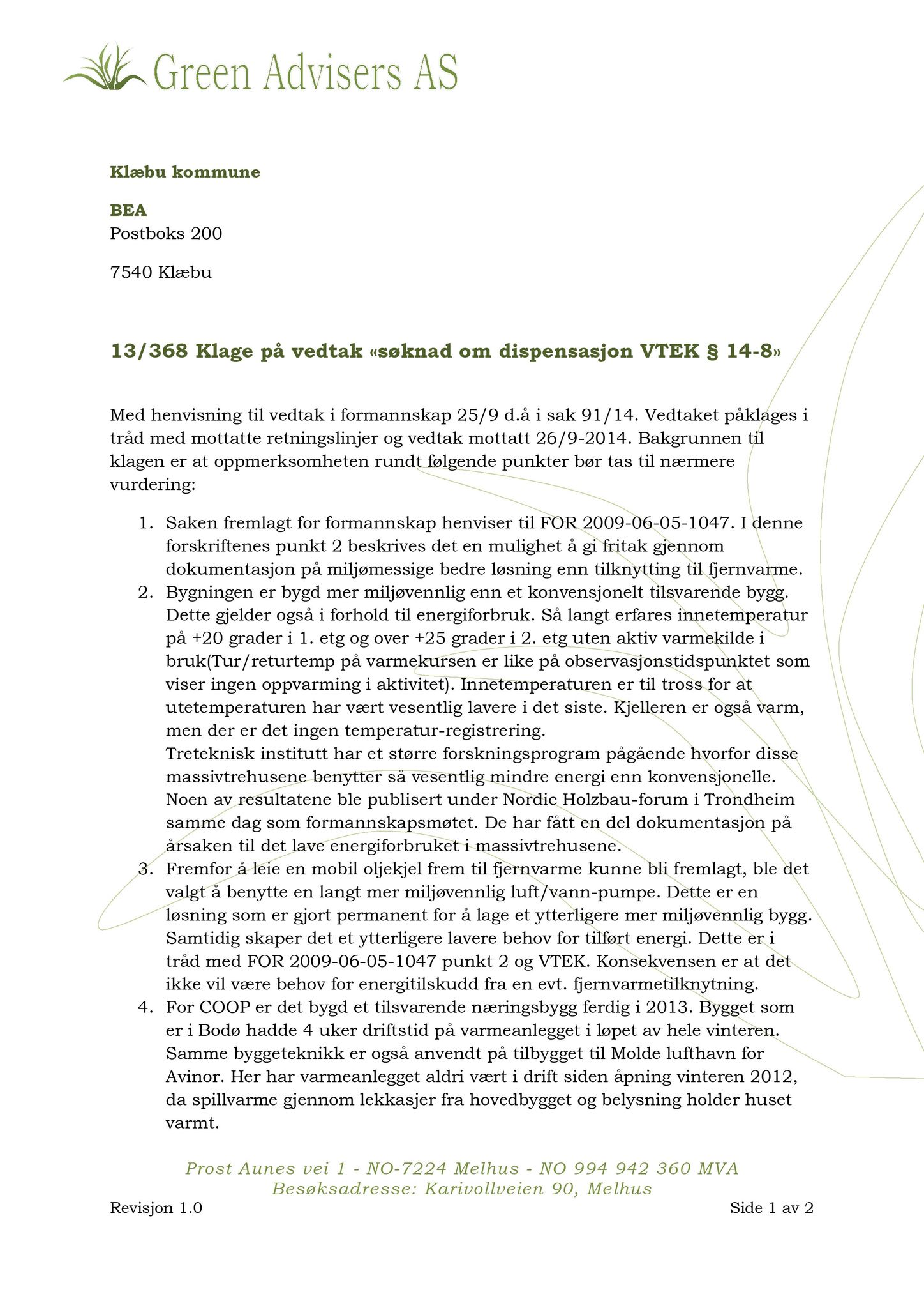 Klæbu Kommune, TRKO/KK/02-FS/L008: Formannsskapet - Møtedokumenter, 2015, p. 88