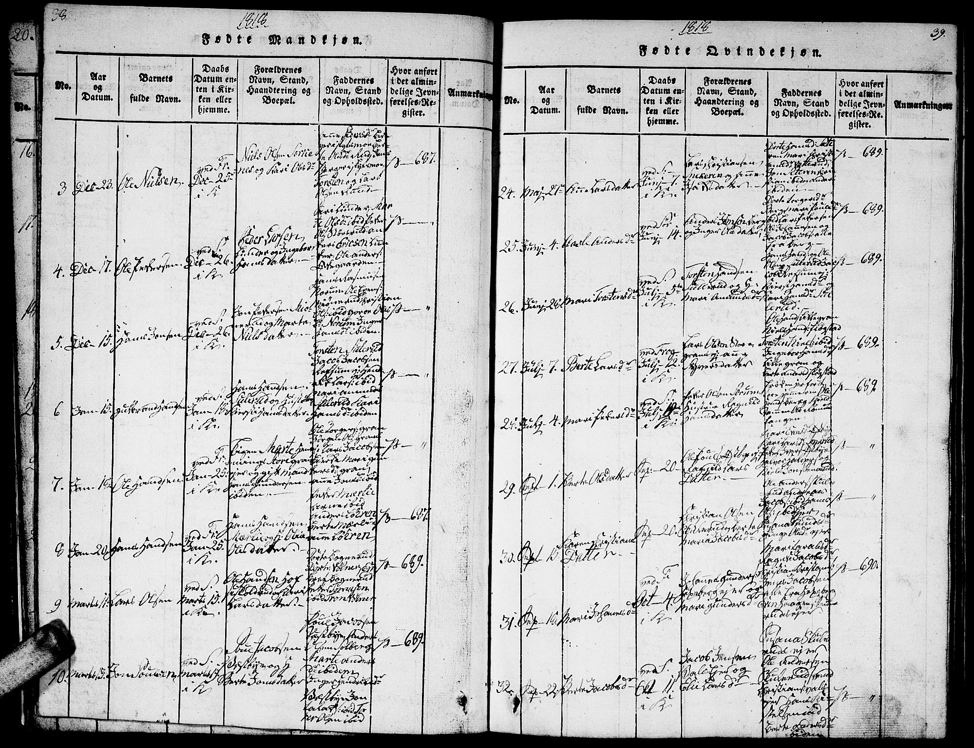 Sørum prestekontor Kirkebøker, AV/SAO-A-10303/G/Ga/L0001: Parish register (copy) no. I 1, 1814-1829, p. 38-39