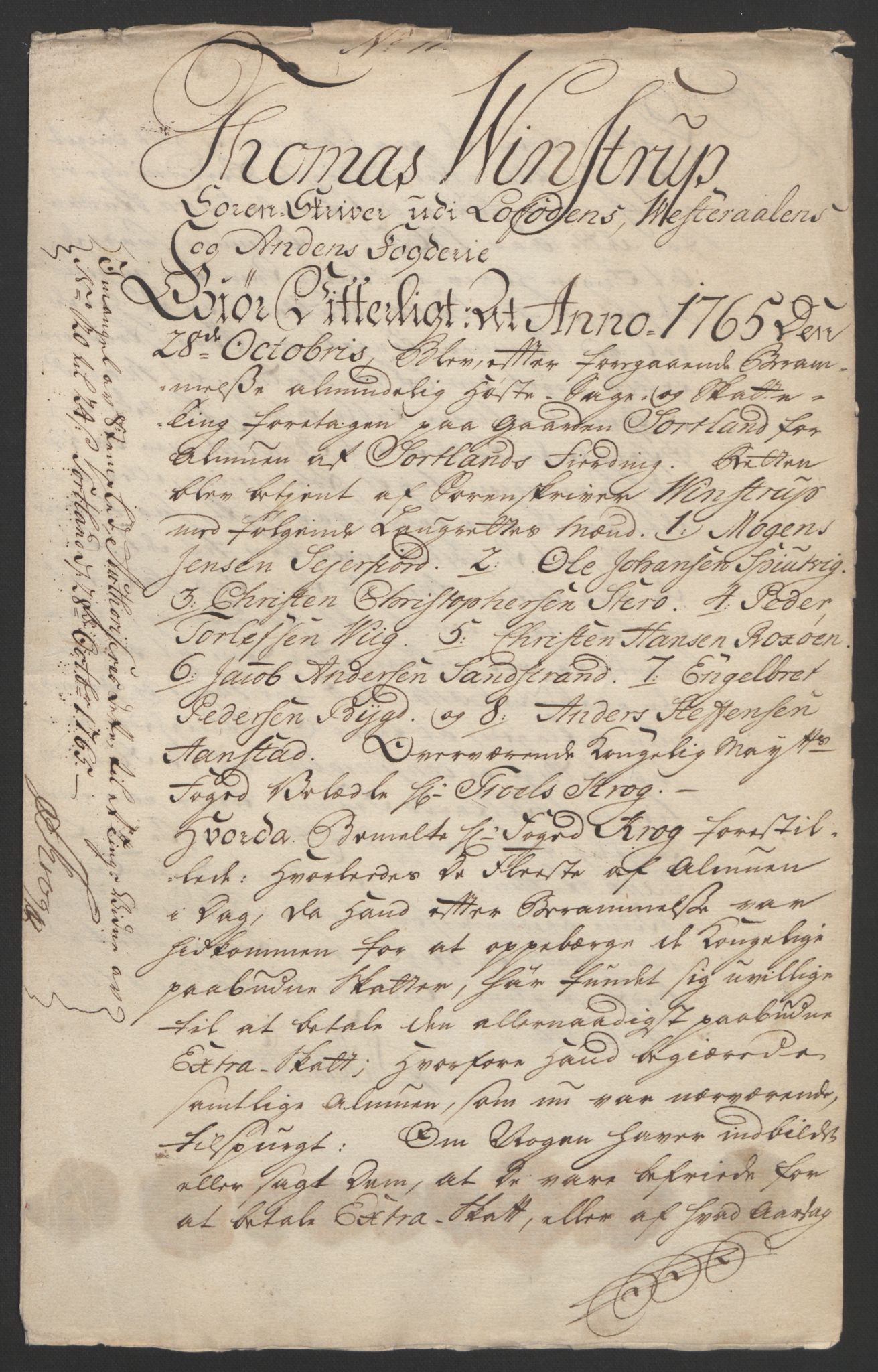 Rentekammeret inntil 1814, Reviderte regnskaper, Fogderegnskap, AV/RA-EA-4092/R67/L4747: Ekstraskatten Vesterålen, Andenes og Lofoten, 1762-1766, p. 440