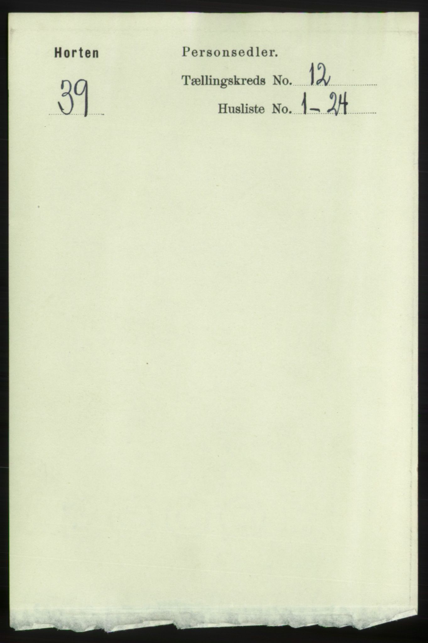 RA, 1891 census for 0703 Horten, 1891, p. 7392