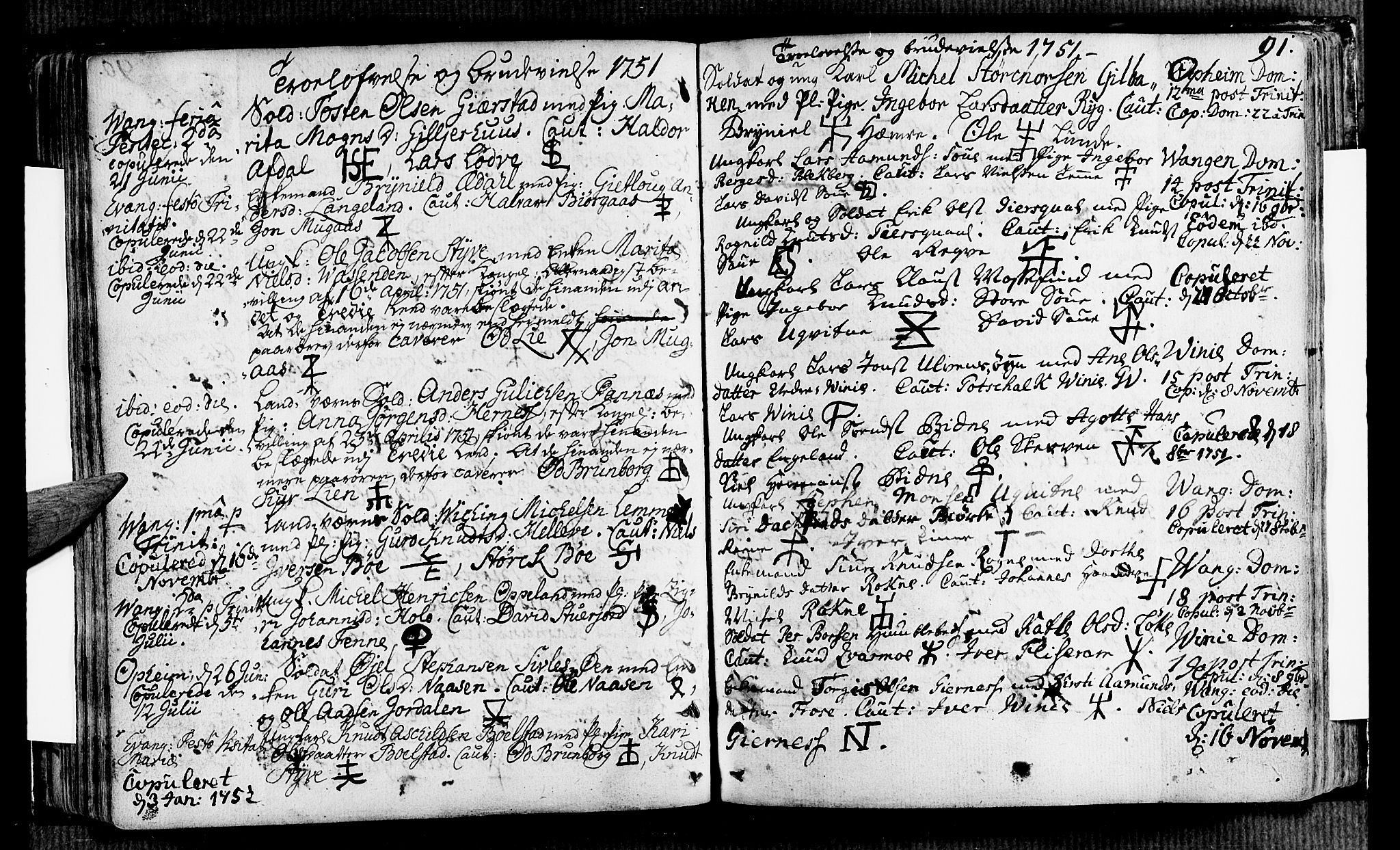 Voss sokneprestembete, AV/SAB-A-79001/H/Haa: Parish register (official) no. A 7, 1731-1773, p. 91