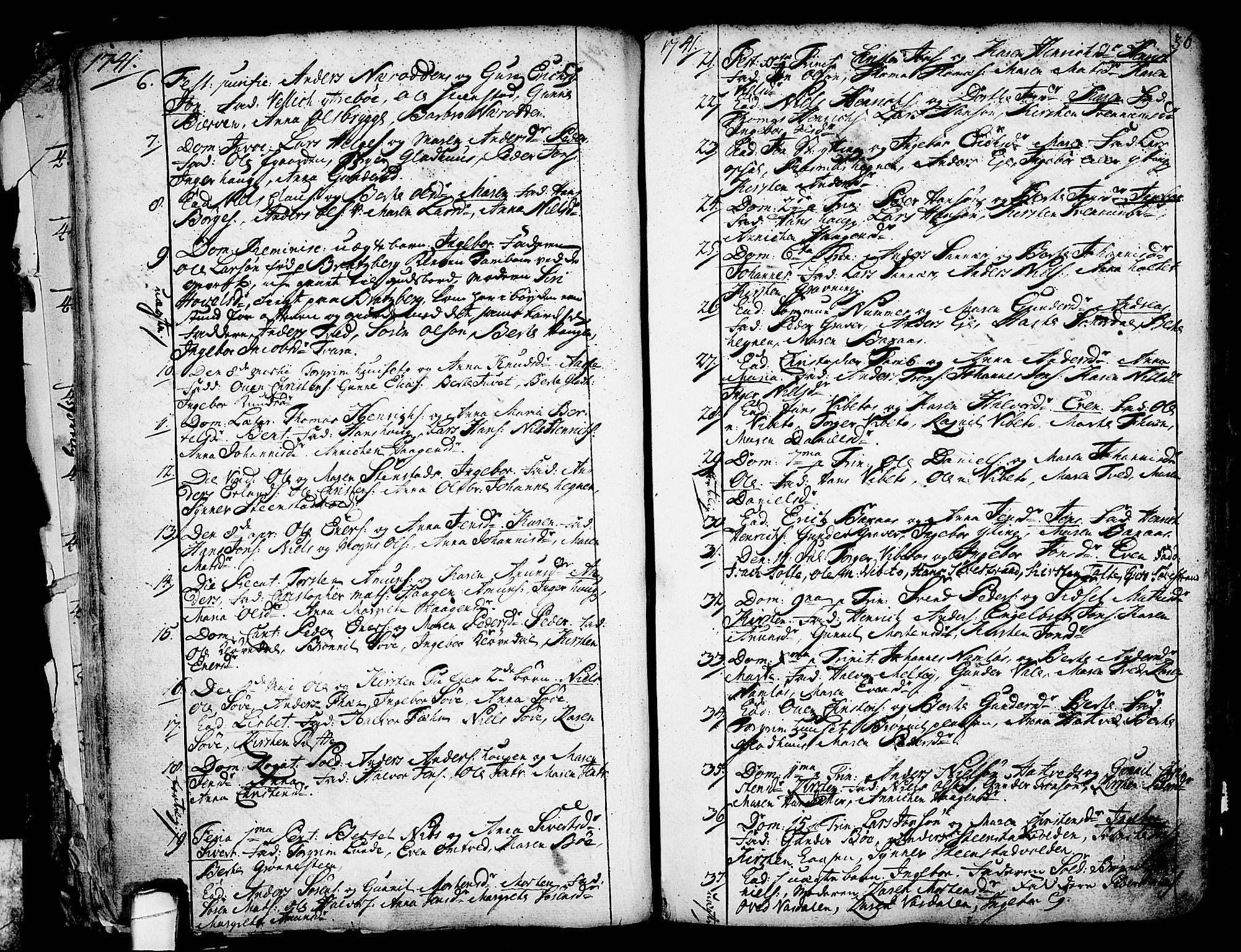 Holla kirkebøker, SAKO/A-272/F/Fa/L0001: Parish register (official) no. 1, 1717-1779, p. 36
